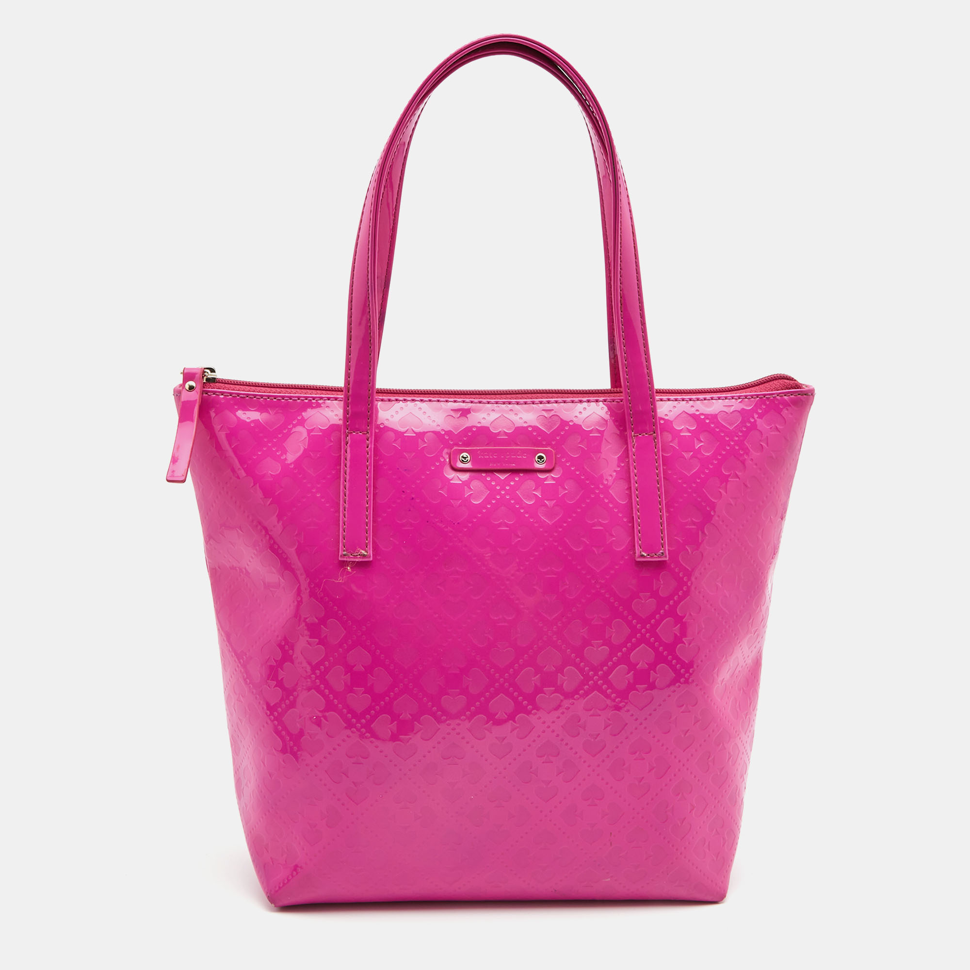 Pre-owned Kate Spade Pink Embossed Patent Leather Tote