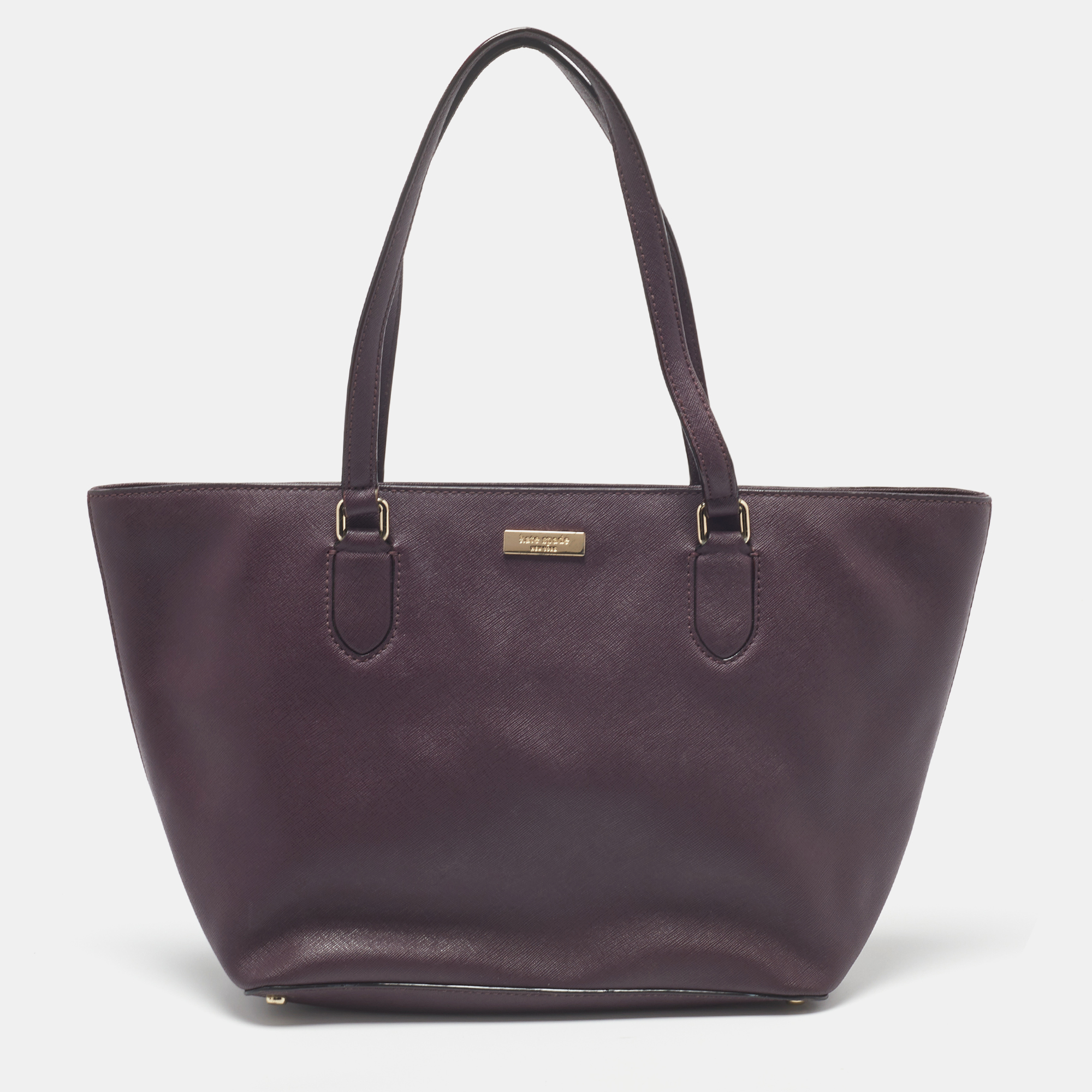 Pre-owned Kate Spade Purple Leather Zip Tote