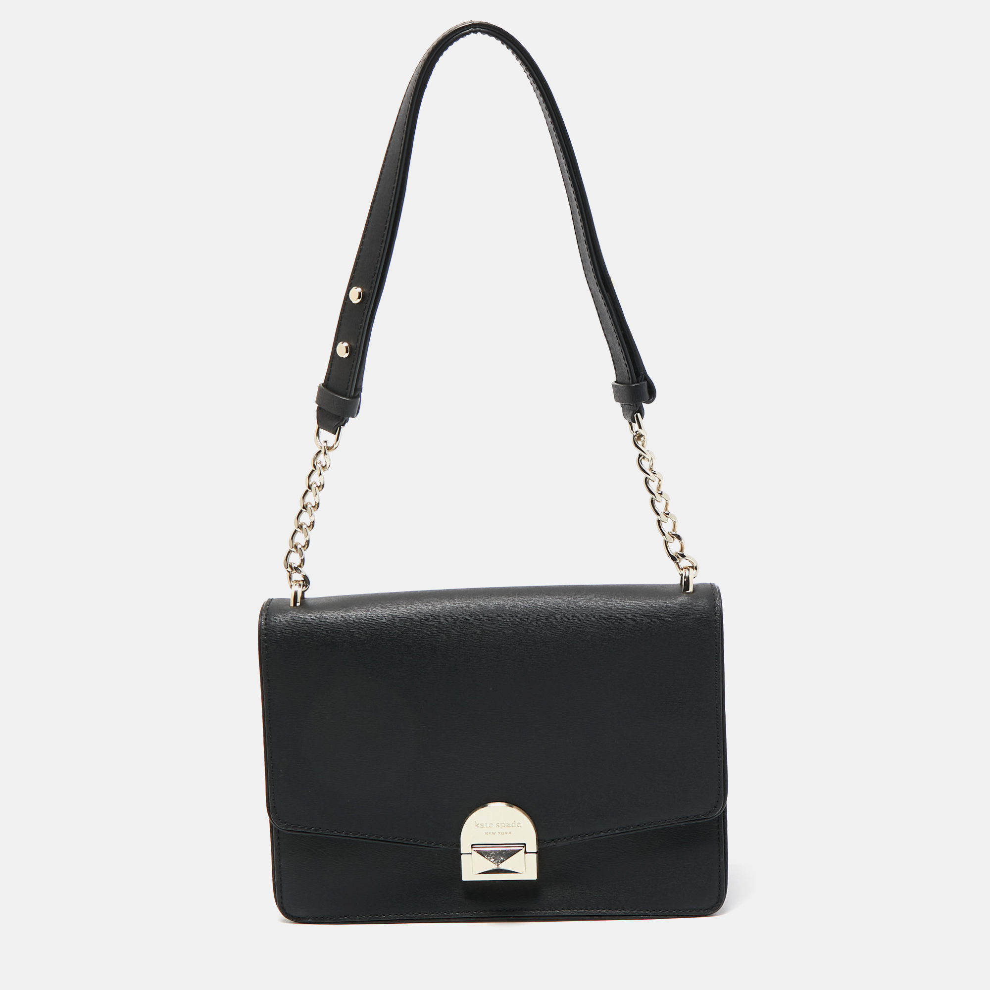 Pre-owned Kate Spade Black Leather Neve Shoulder Bag