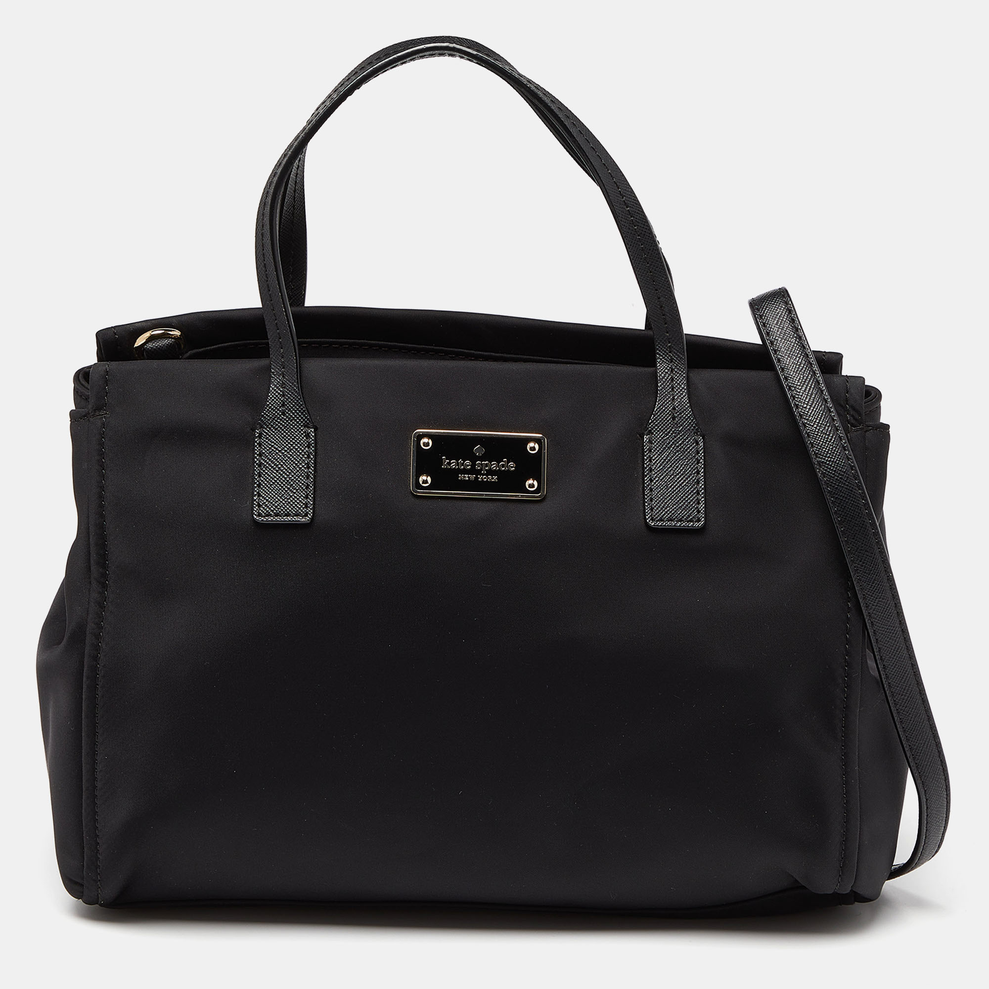 Pre-owned Kate Spade Black Nylon And Leather Blake Avenue Tote