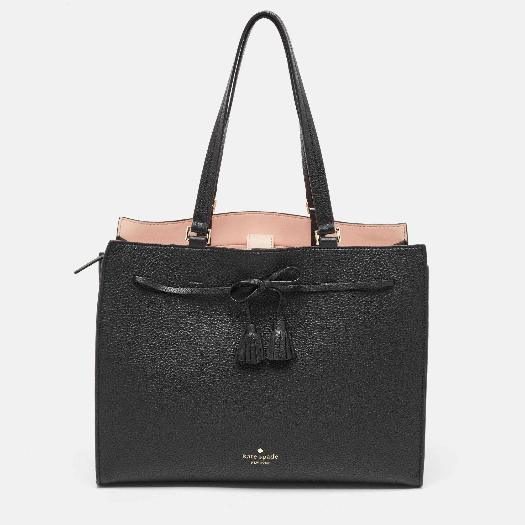 Pre-owned Kate Spade Black Leather New York Hayes Street Tote