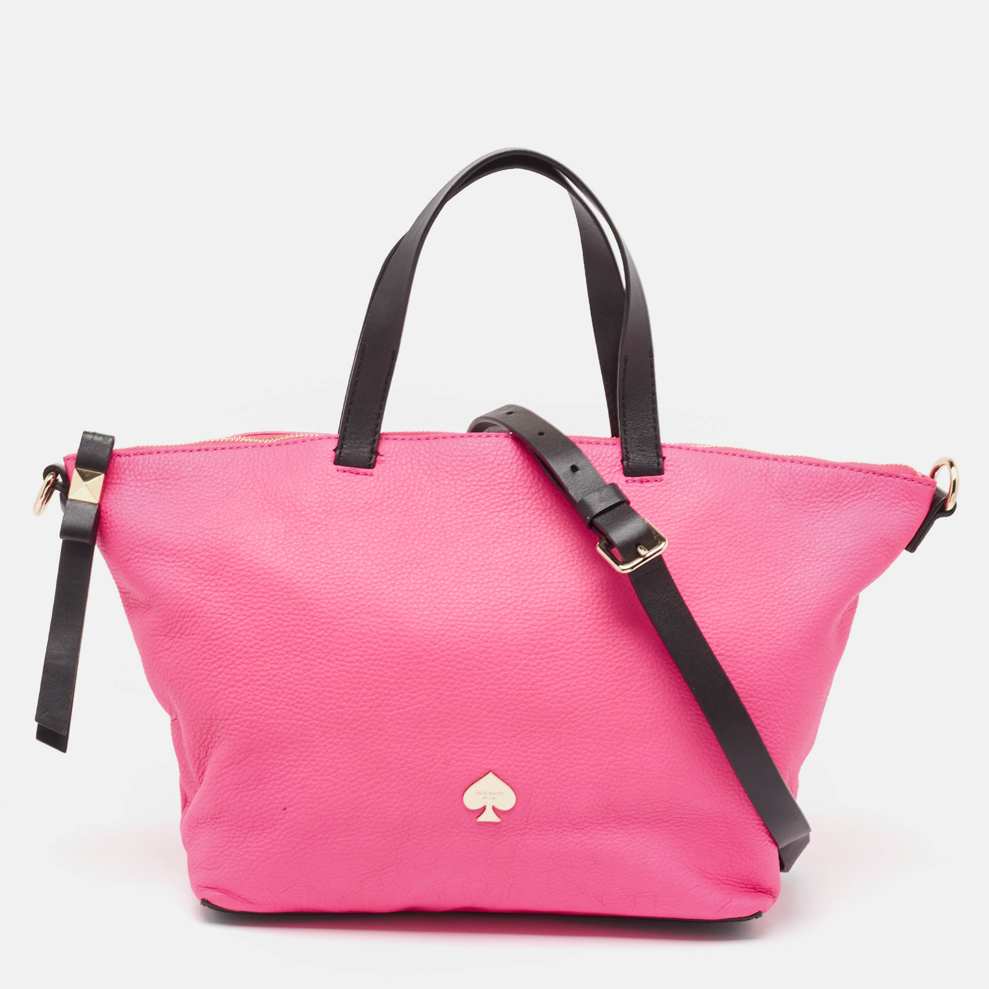 

Kate Spade Black/Pink Leather Leroy Street Linsley Tote