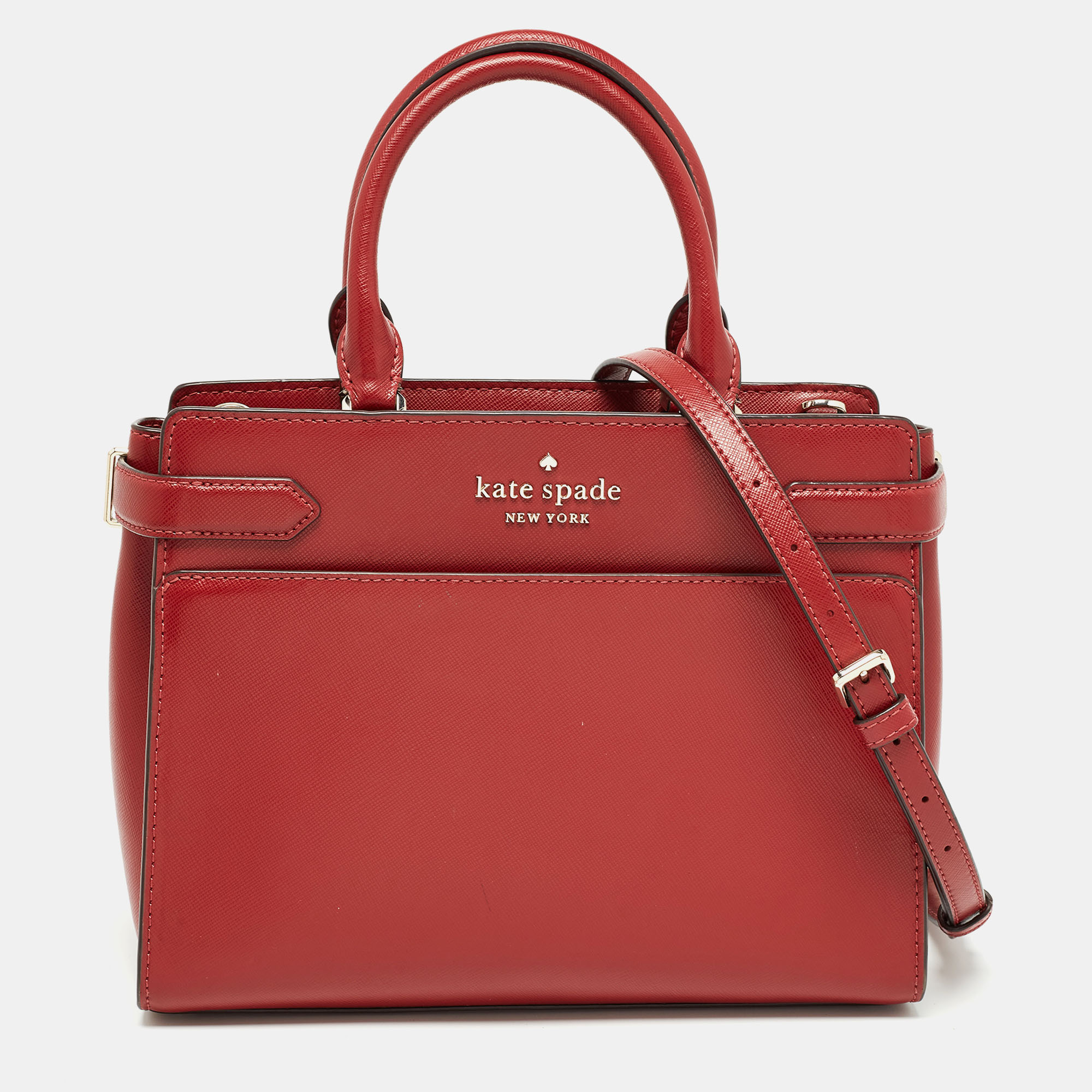 

Kate Spade Red Saffiano Leather  Staci Satchel