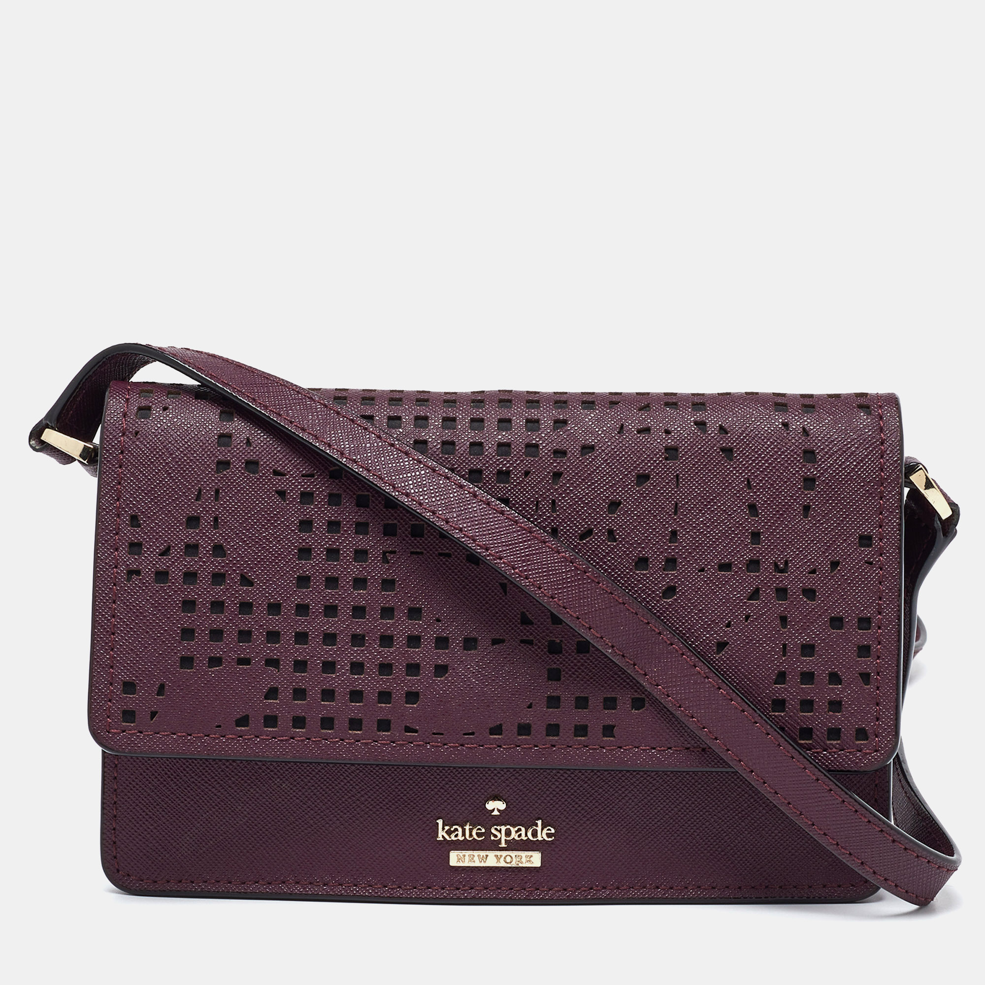 

Kate Spade Burgundy Leather Flap Crossbody Bag