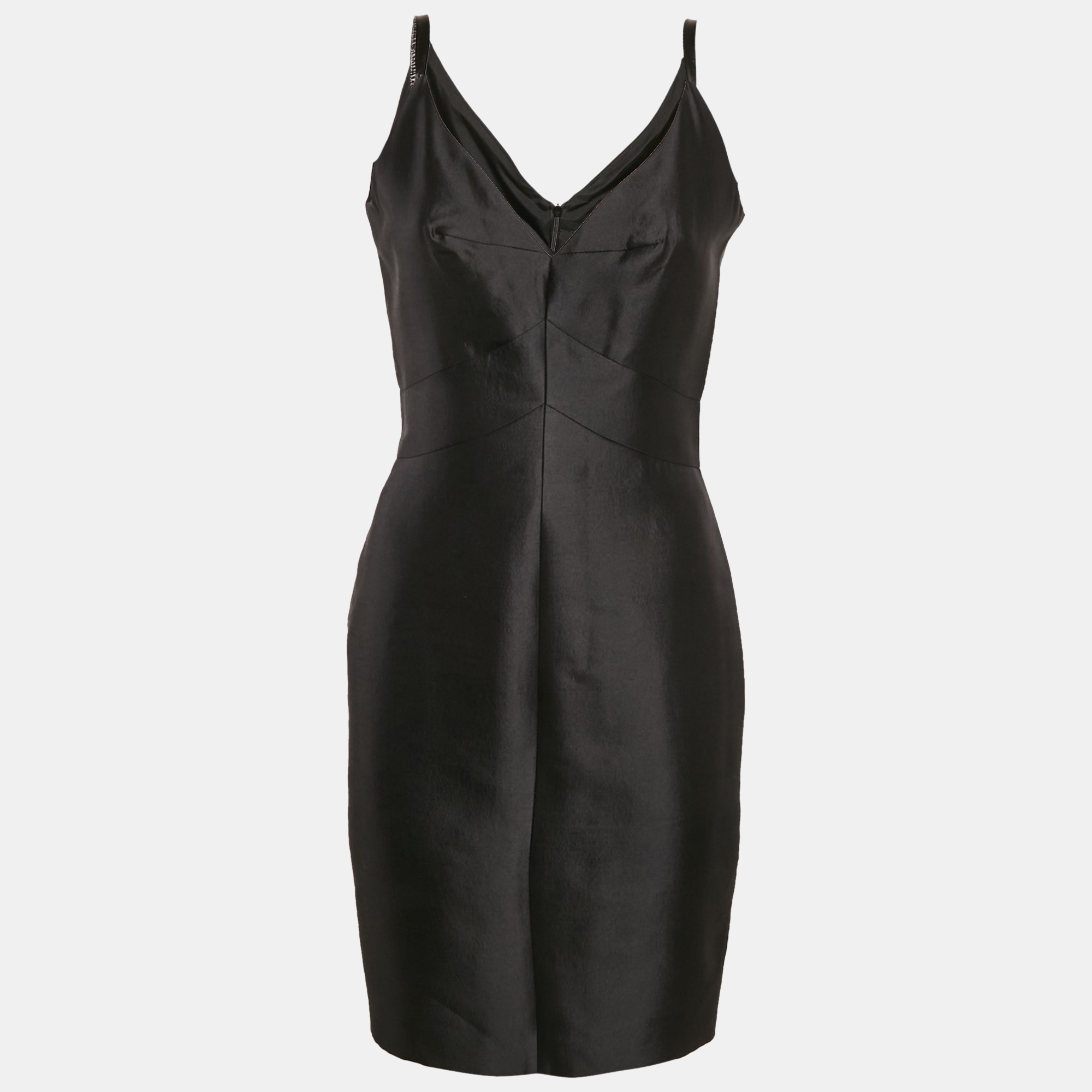 

Katy Rodriguez Black Wool Blend Leather Trim Mini Dress M