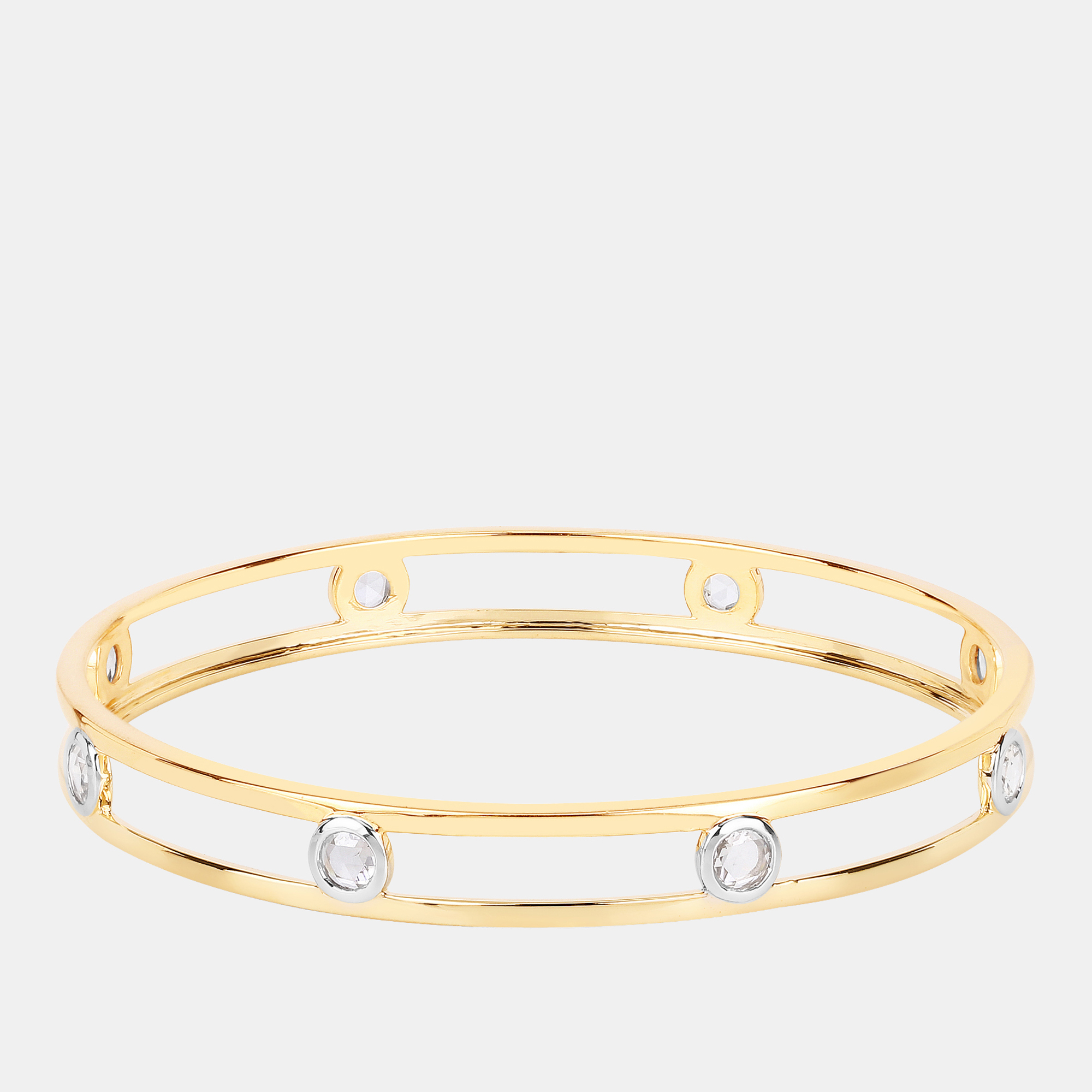

1.56 cts Diamond 14K Yellow Gold Station Bangle