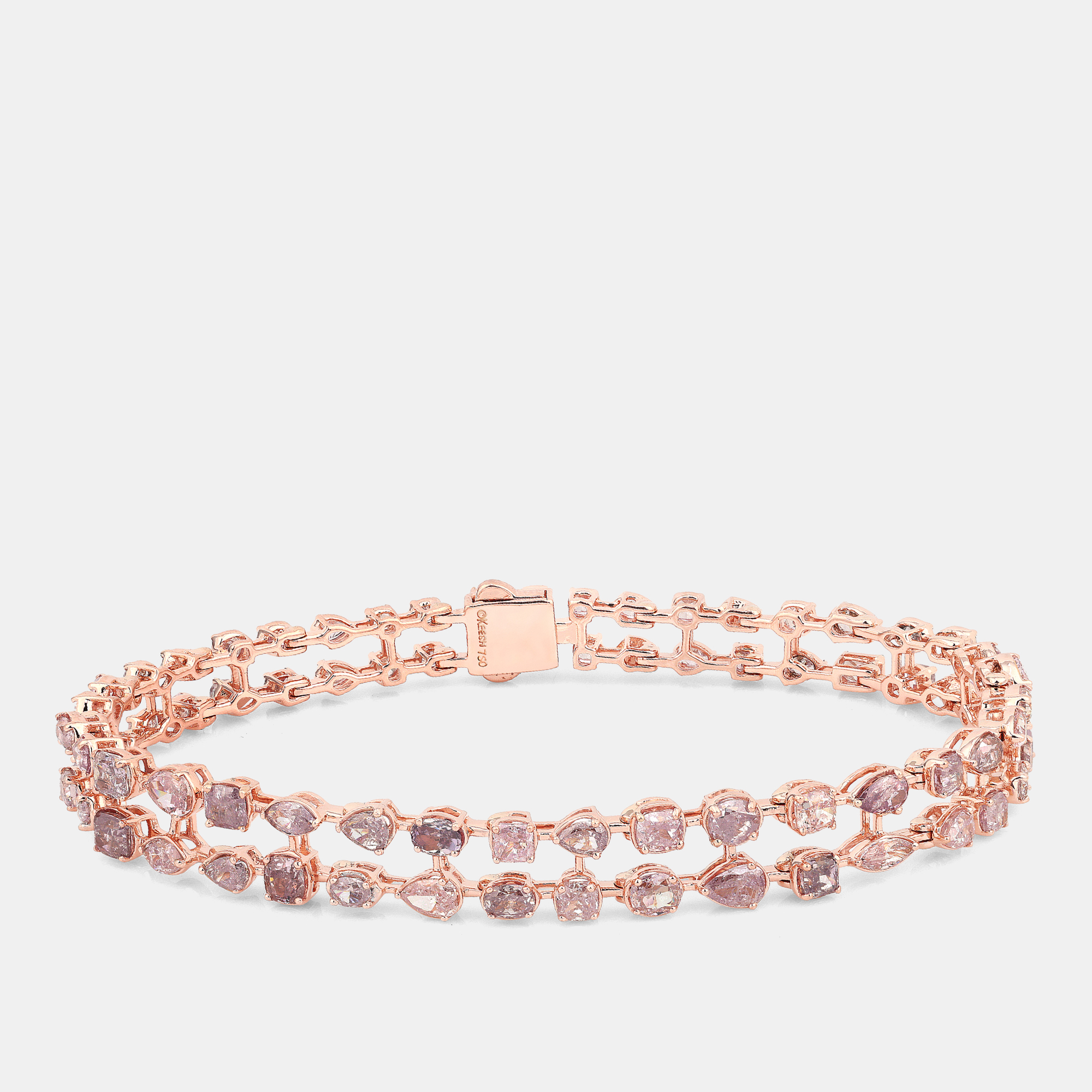 

7.26 cts Pink Diamond 18K Rose Gold Tennis Bracelet