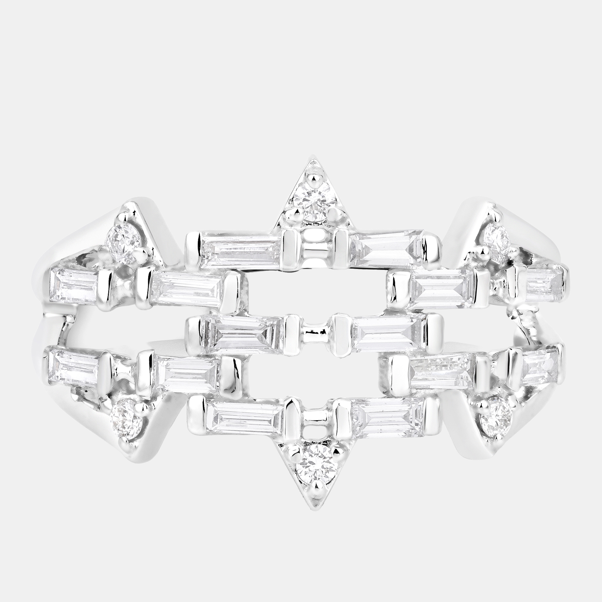 Pre-owned Keesh Jewels 0.51 Cts Diamond 14k White Gold Bridal Ring Us Size 7