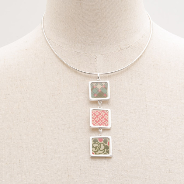 Pre Owned KENZO Silver & Enamel Dangling Necklace 