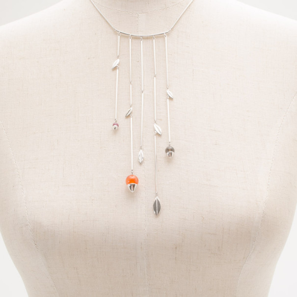 Pre Owned KENZO Silver Bib Necklace
