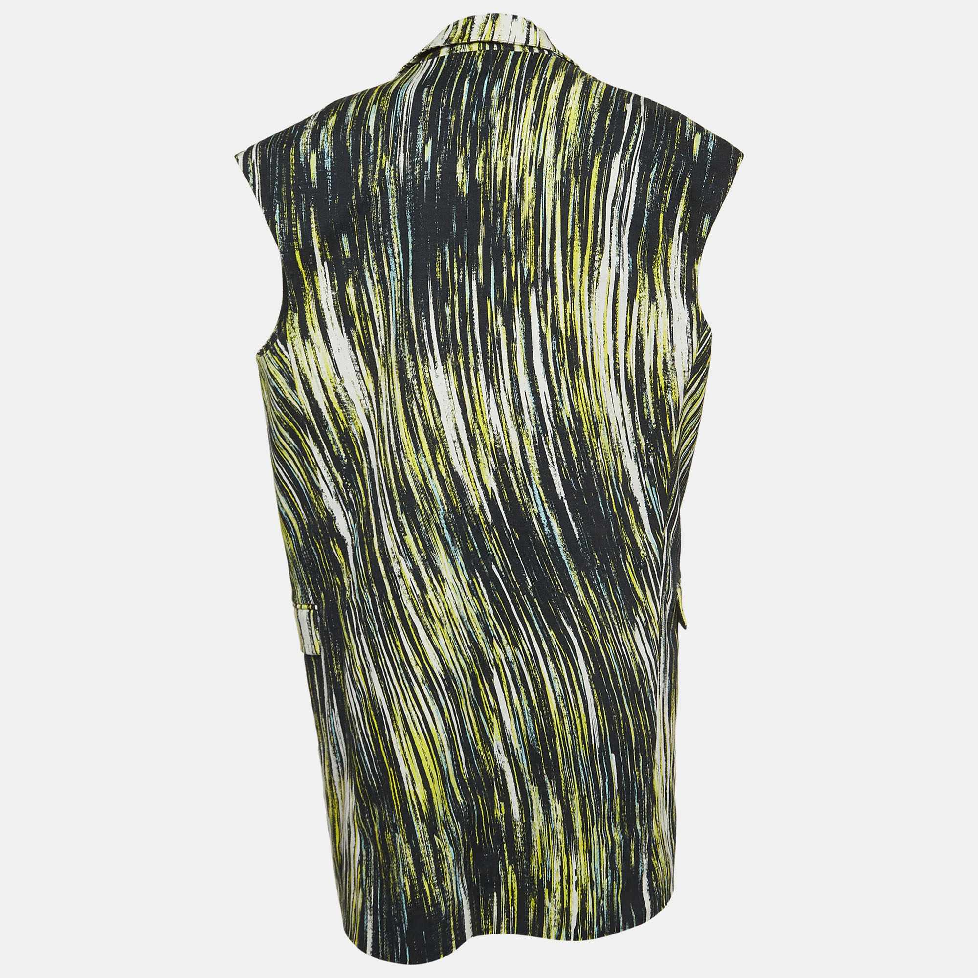 Kenzo Multicolor Printed Cotton Zip Detailed Sleeveless  Jacket M 