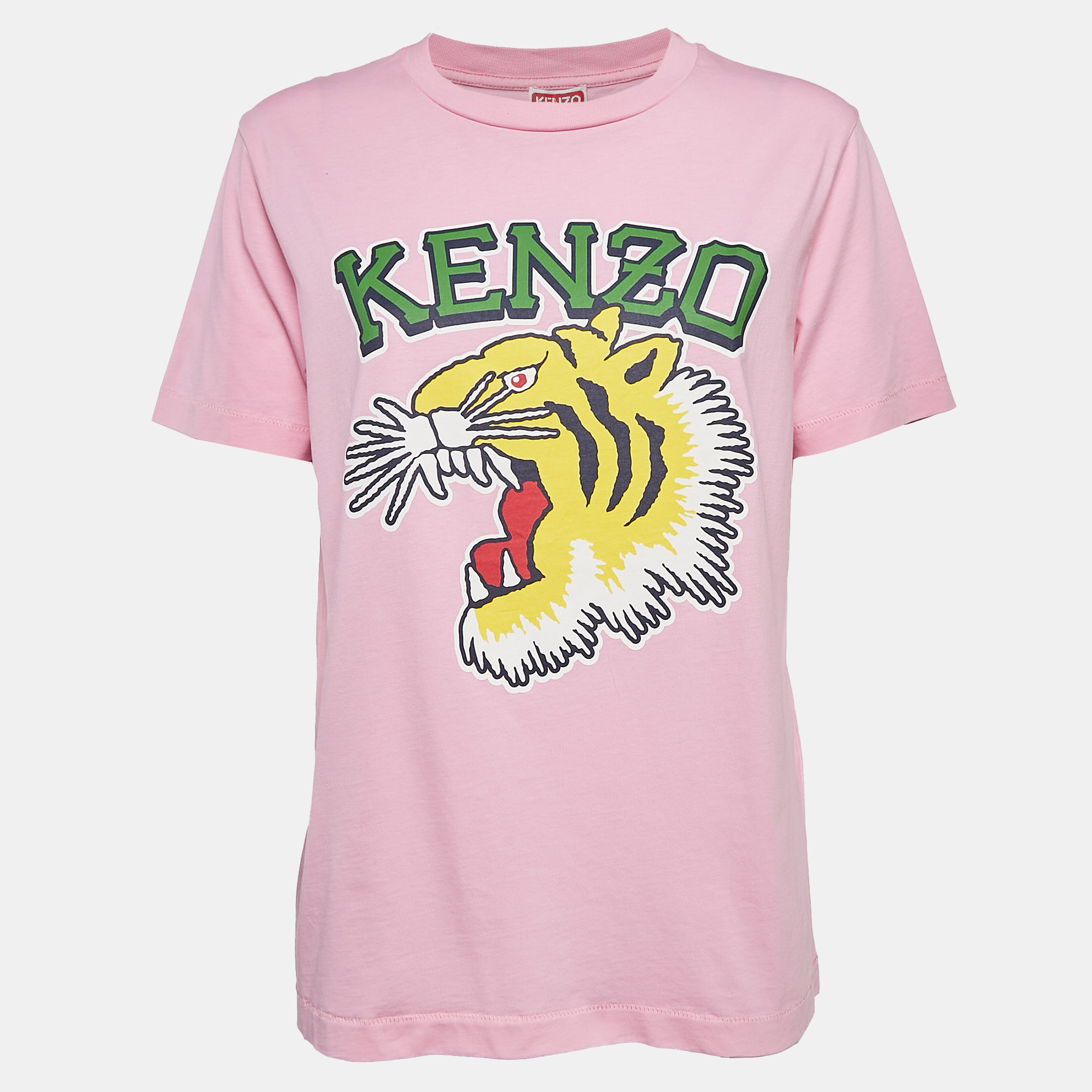 

Kenzo Pink Logo Print Cotton Relax Fit T-Shirt S