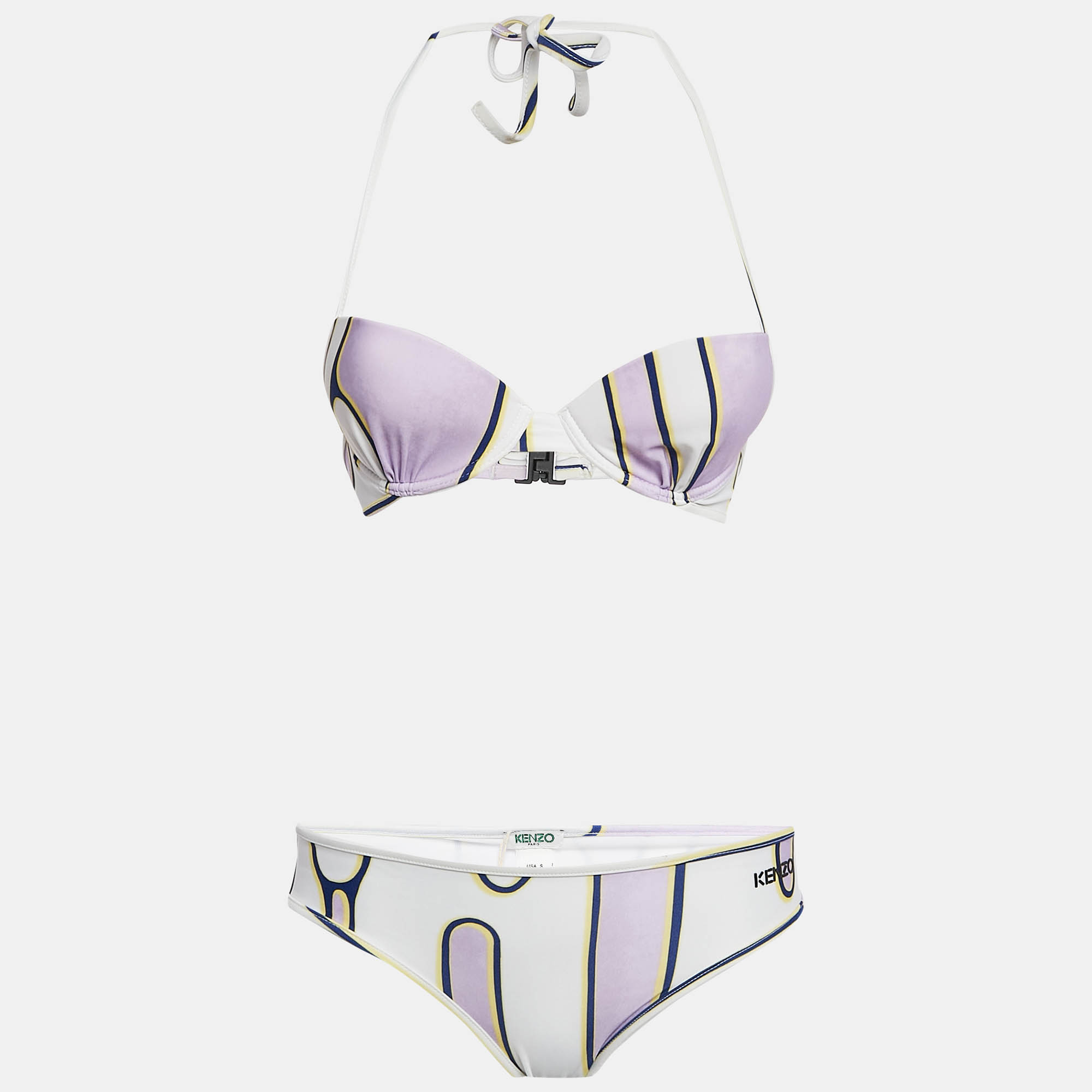 

Kenzo Light Purple Printed Jersey Push-Up Bikini M