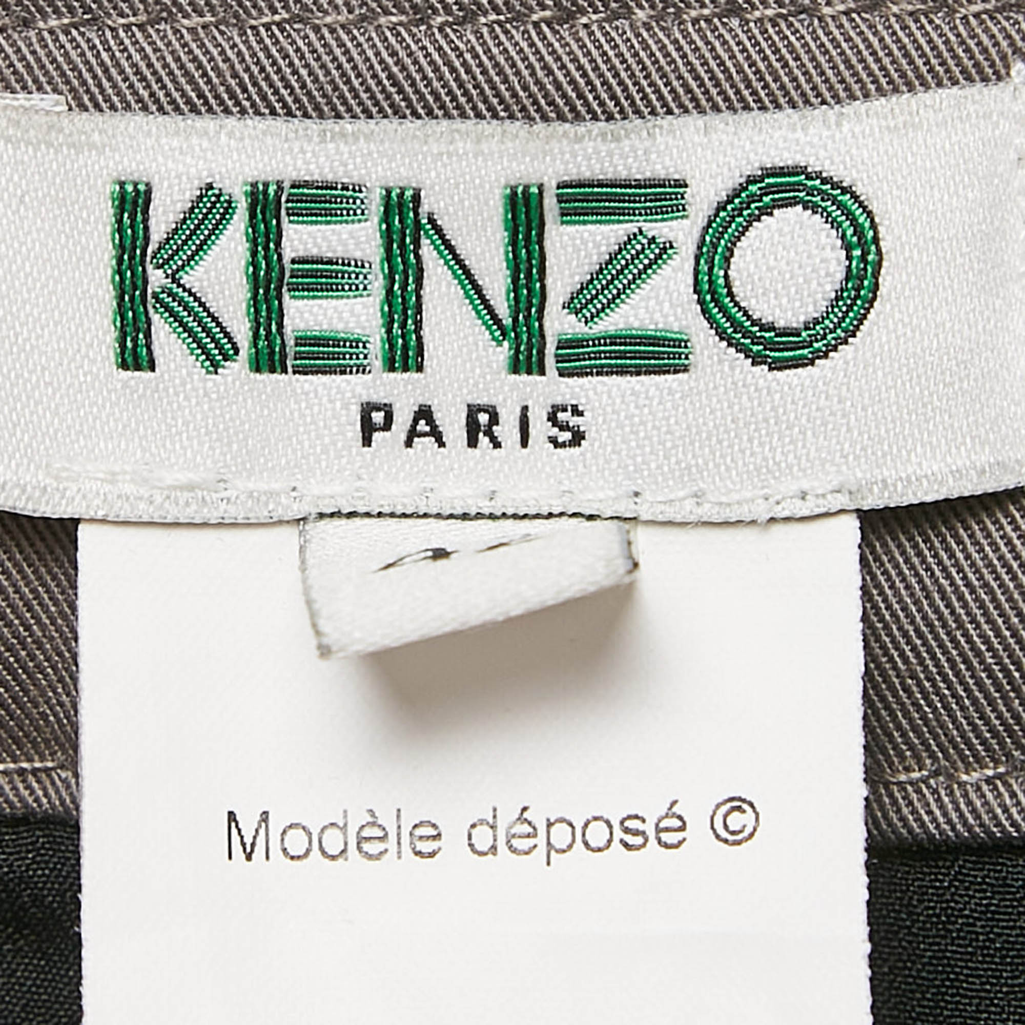 Kenzo Blue/Multicolor Printed Crepe Short Skirt L 