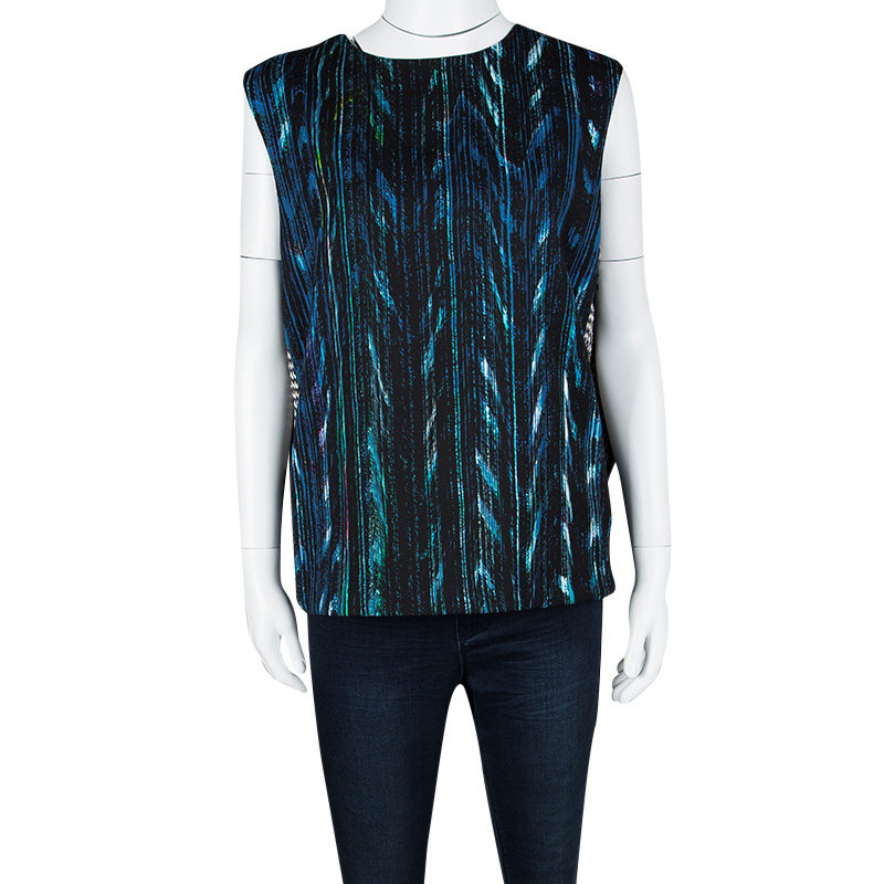 

Kenzo Multicolor Printed Textured Sleeveless Top