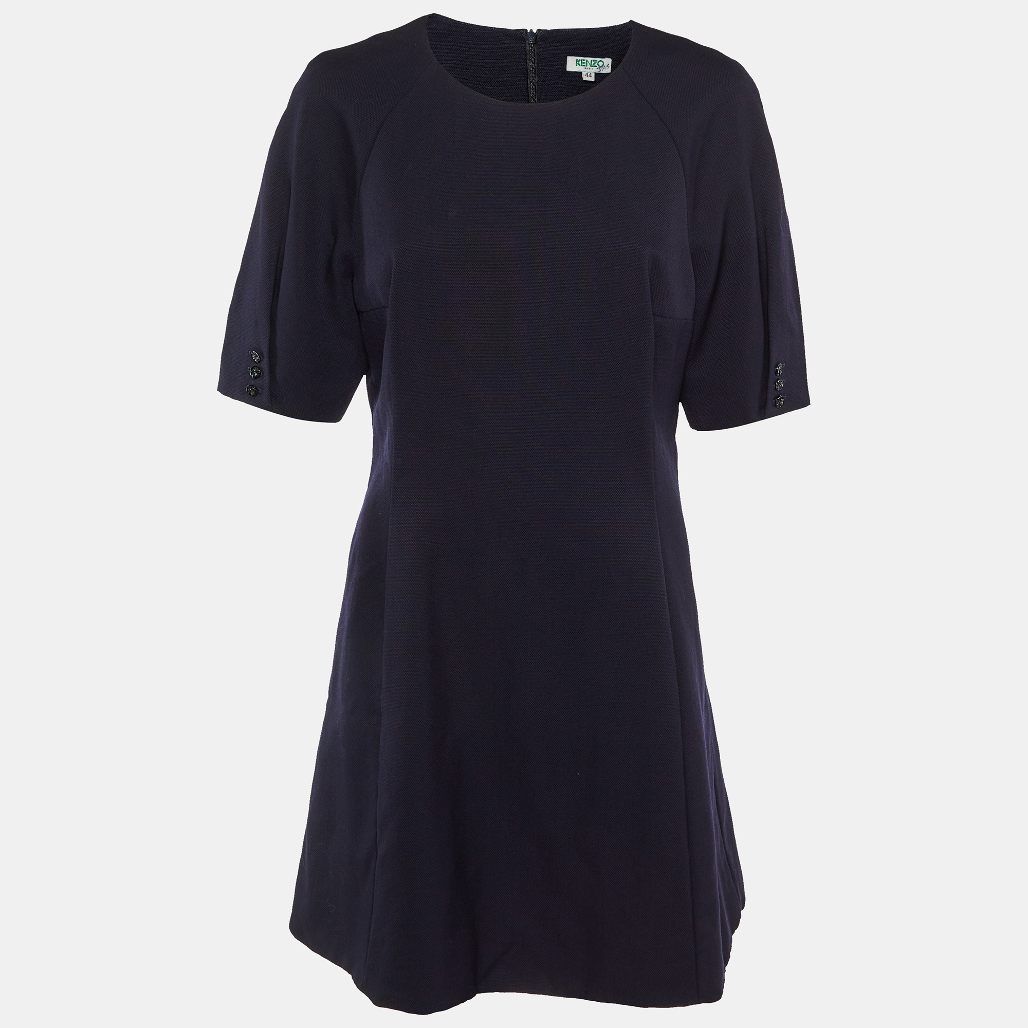 

Kenzo Navy Blue Wool Shift Dress L