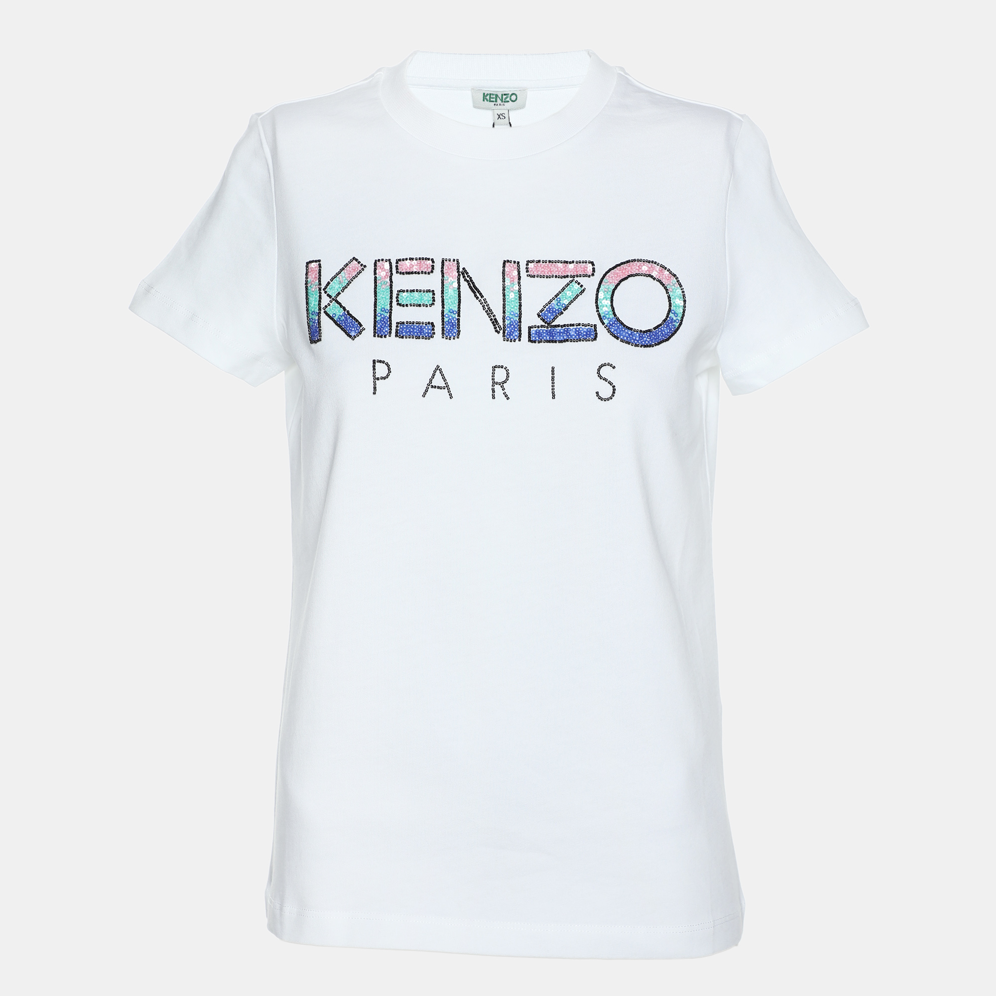 

Kenzo White Jersey Sequin Logo T-Shirt XS