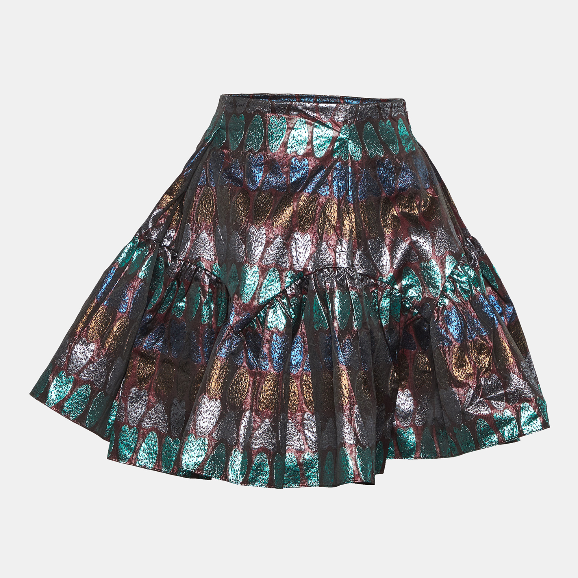 

Kenzo Multicolor Metallic Brocade Mini Skirt S