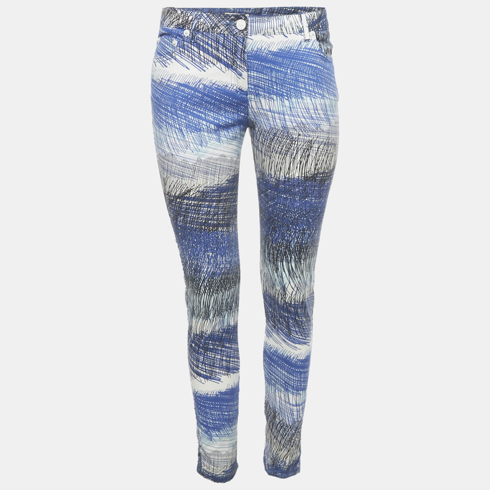 

Kenzo Blue Printed Denim Skinny Jeans S