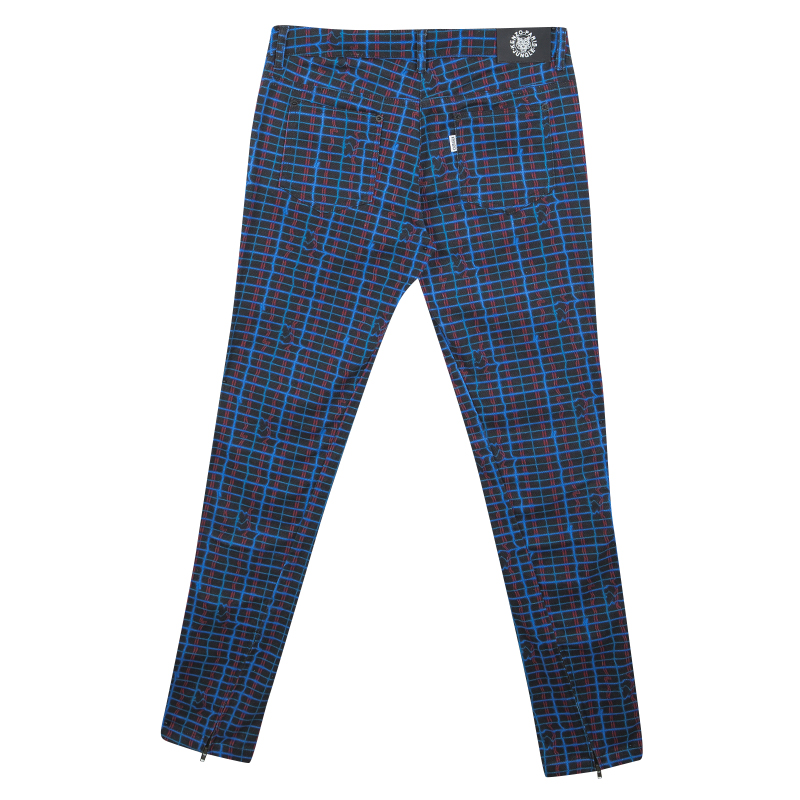 

Kenzo Jungle Multicolor Irregular Check Printed Denim Jeans