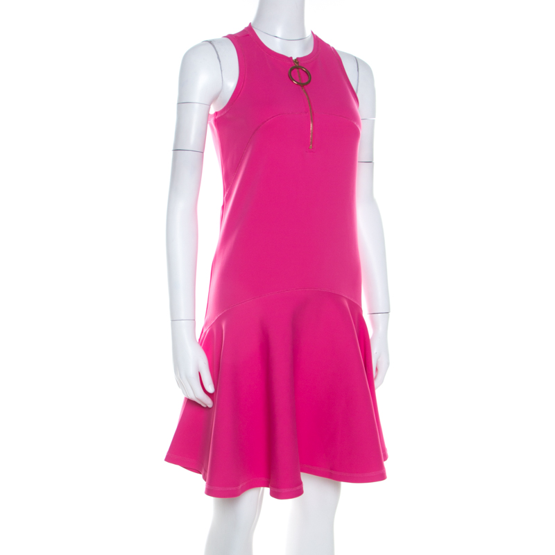 

Kenzo Pink Neoprene Drop Waist Sleeveless Dress