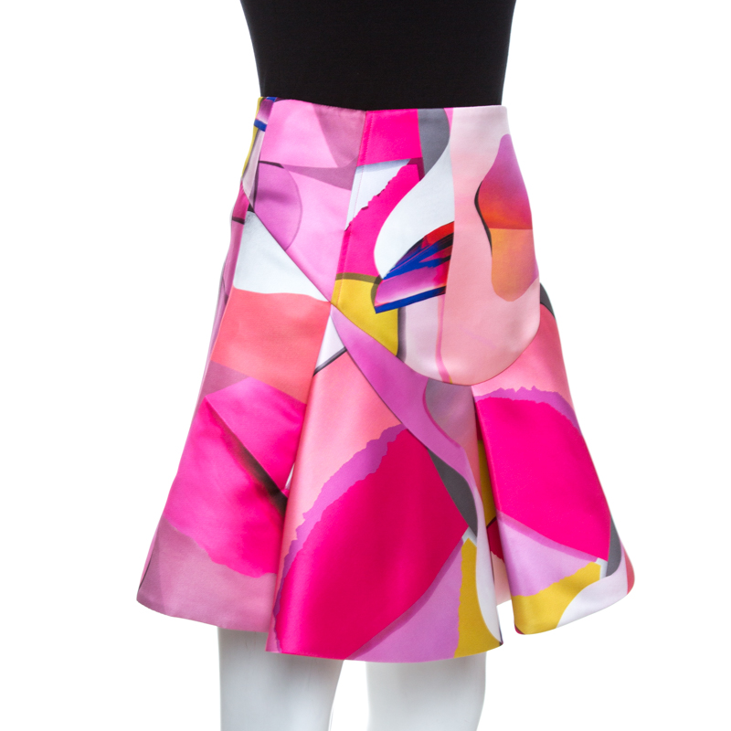 

Kenzo Multicolor Printed Satin Pleated Skirt
