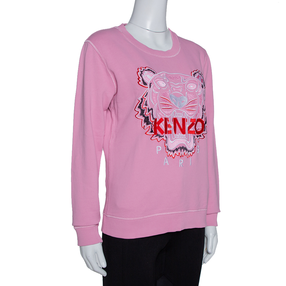 

Kenzo Pink Cotton Bleached Tiger Fitted Sweatshirt