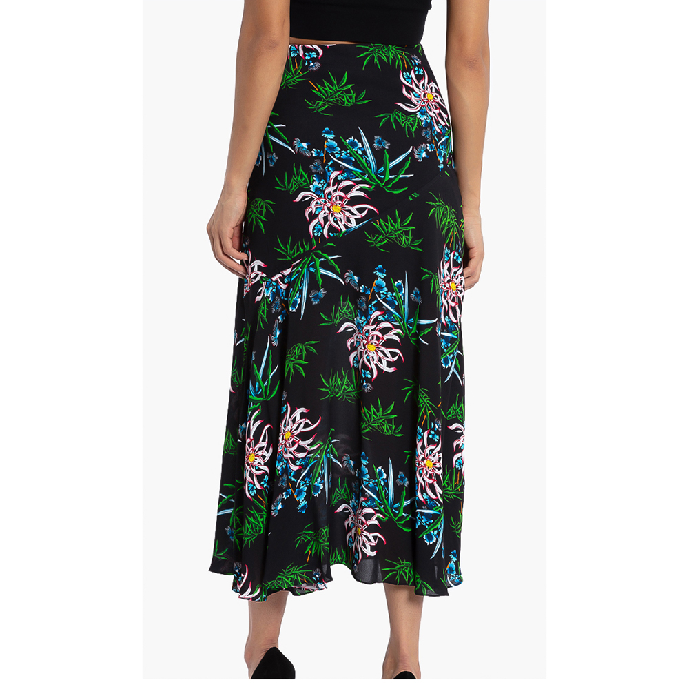 

Kenzo Black Sea Lily Midi Skirt  (34