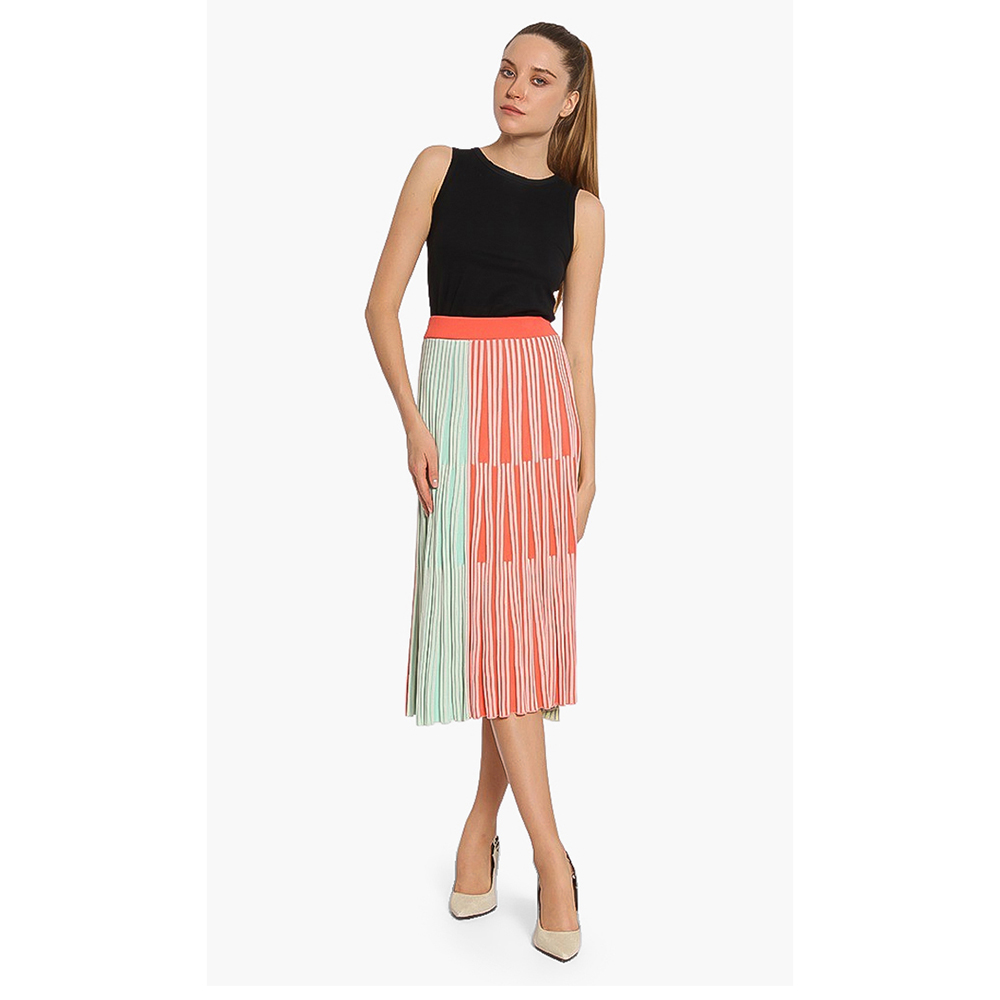 

Kenzo Orange Stretch Midi Skirt