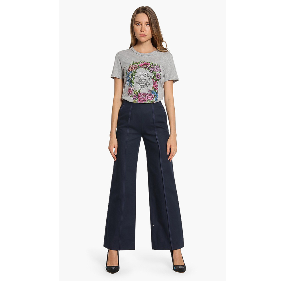 

Kenzo Blue Central Seam Cropped Pants  (40