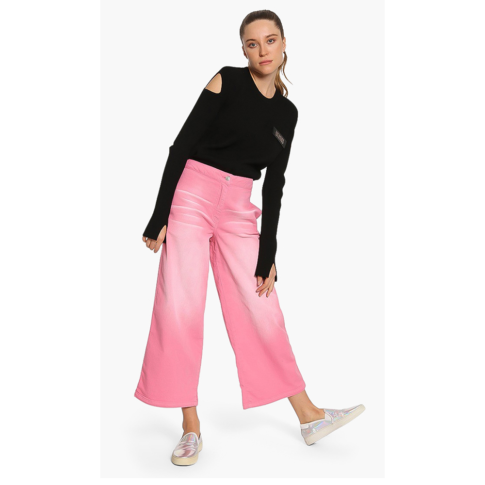 

Kenzo Pink Washed Wide Leg Jeans  (34