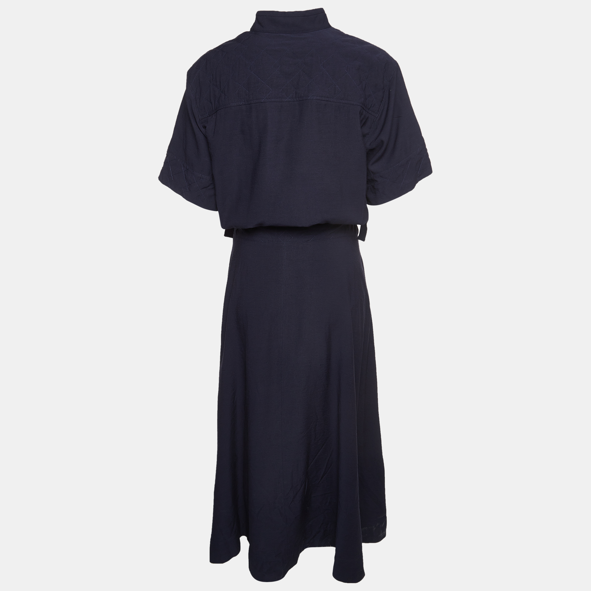 

Kenzo Navy Blue Crepe Short Sleeves Maxi Dress