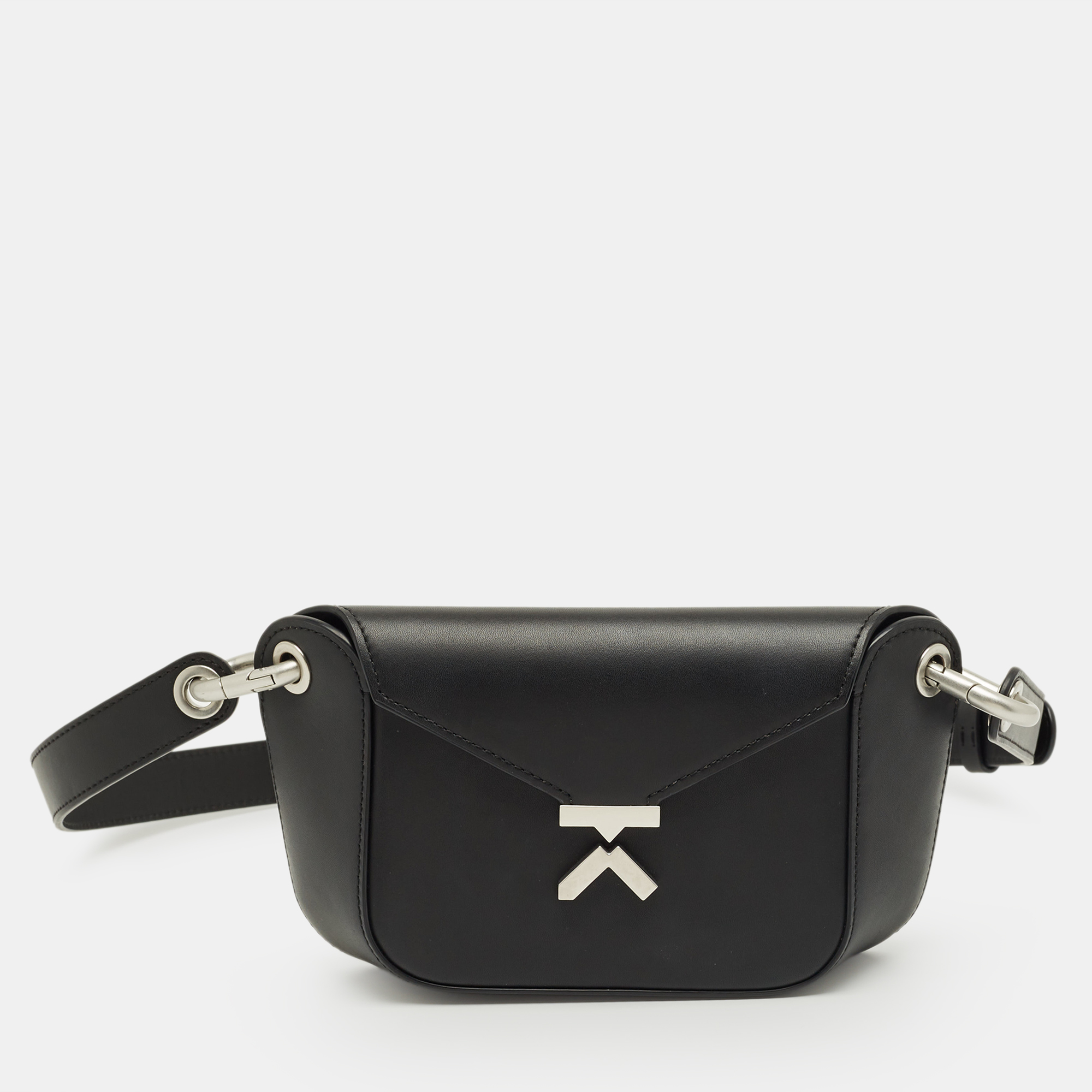 

Kenzo Black Leather Small K Belt Bag