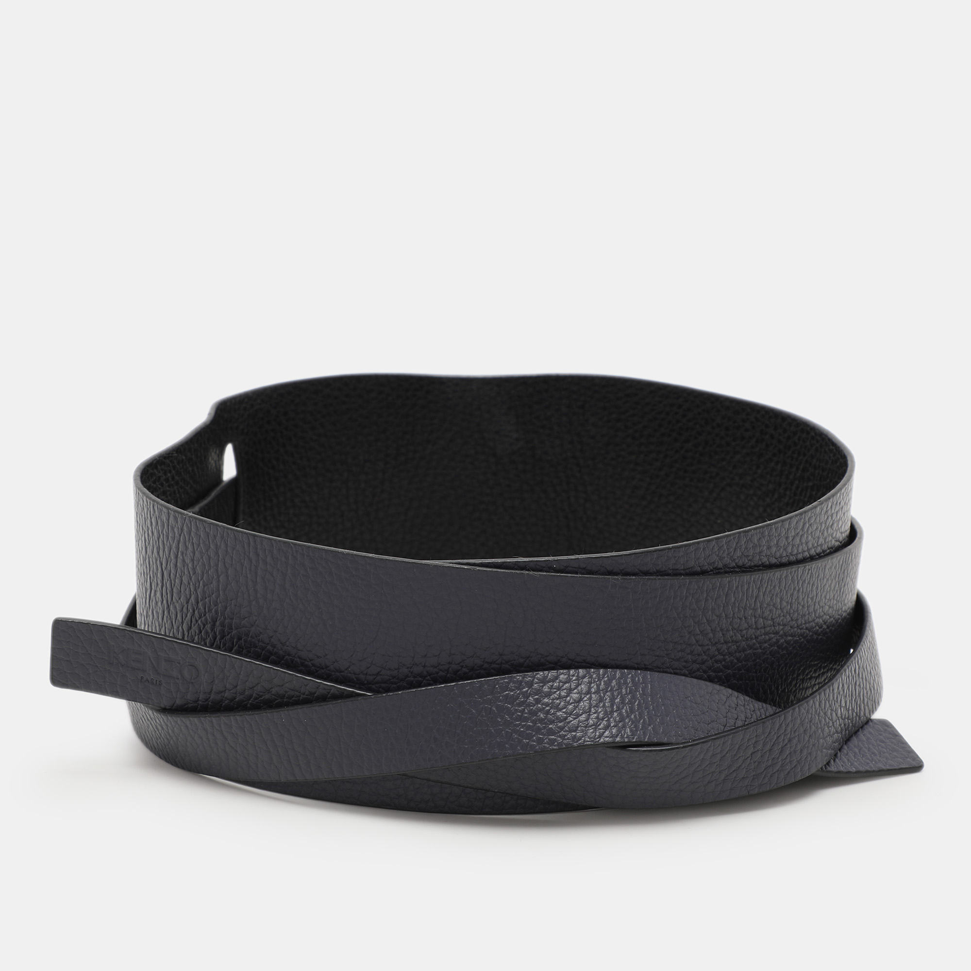 

Kenzo Black/Navy Blue Leather Waist Belt