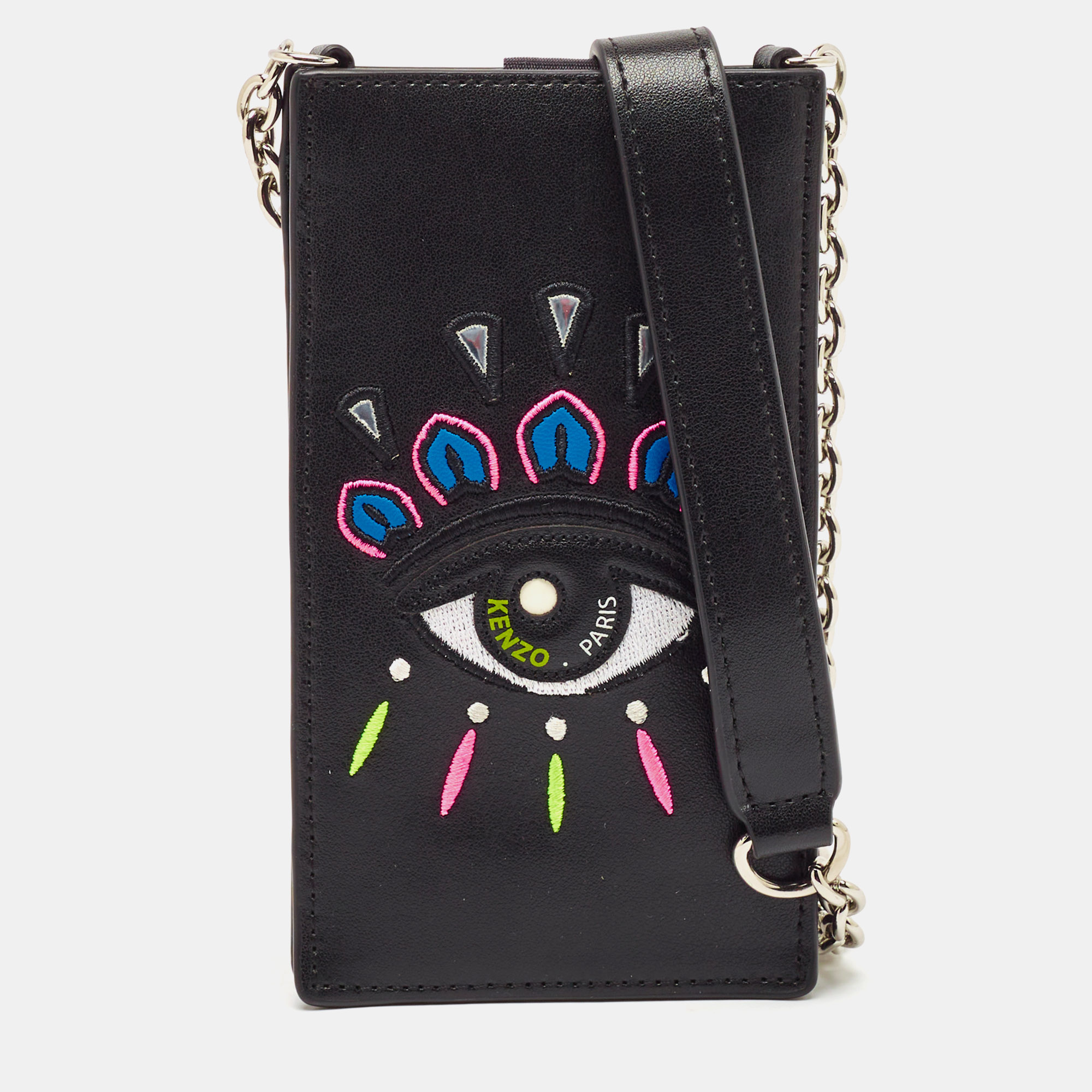 

Kenzo Black Leather Eye Crossbody Phone Case