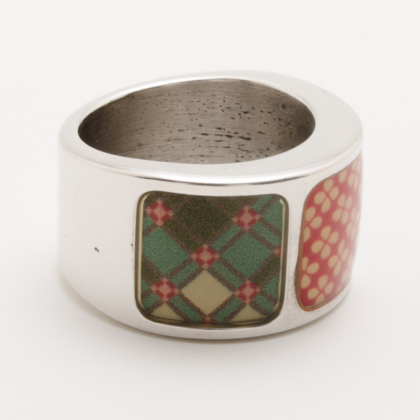 

KENZO Silver & Enamel Band Ring Size