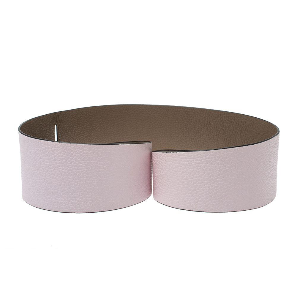 

Kenzo Light Pink/Dark Beige Leather Reversible Wrap Waist Belt