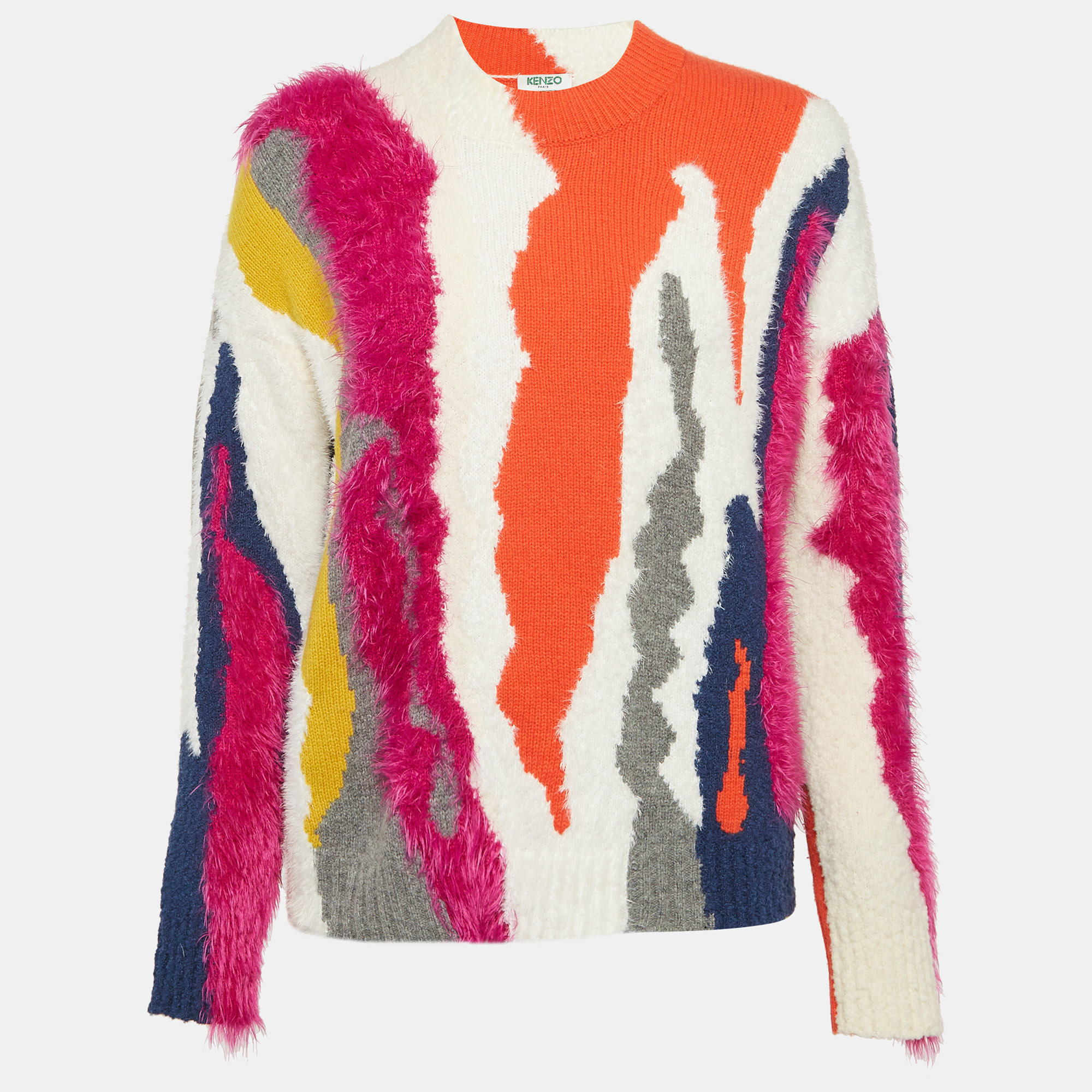 

Kenzo Multicolor Intarsia Knit Sweater M