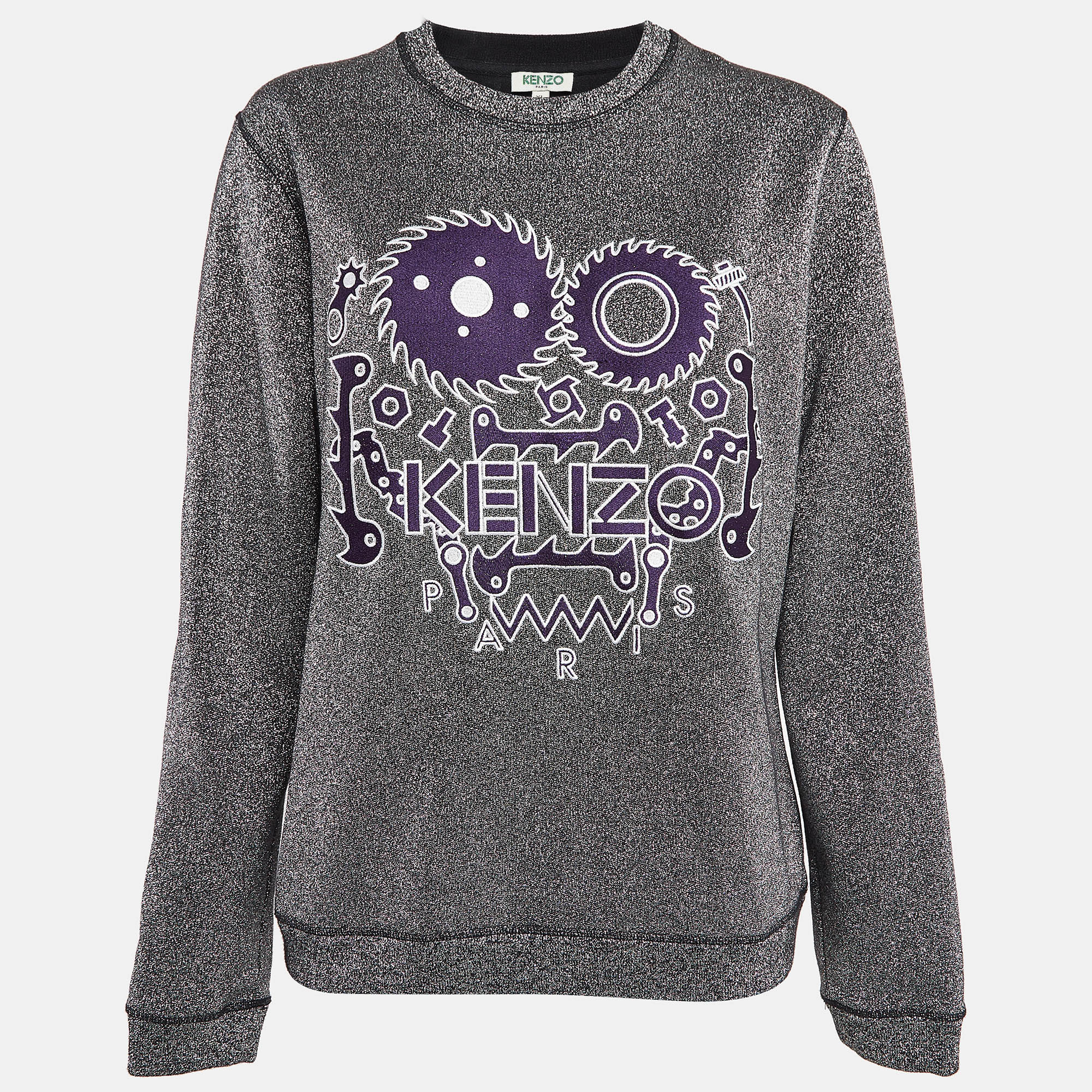 

Kenzo Metallic Monster Embroidered Lame Sweatshirt XL