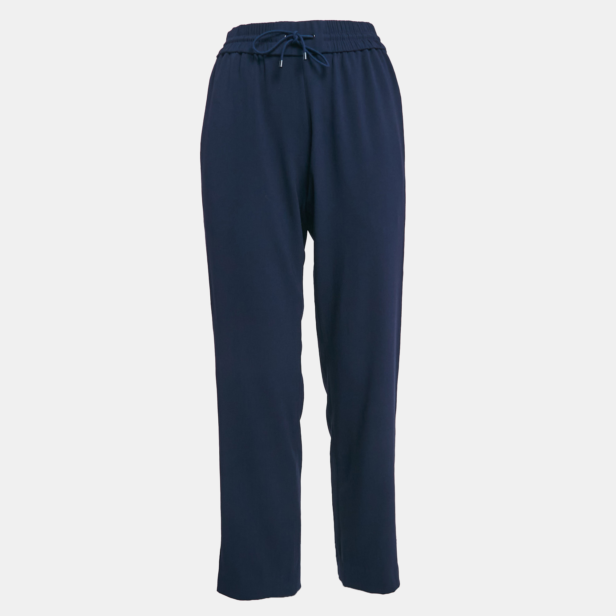 

Kenzo Navy Blue Side Stripe Crepe Straight Leg Track Pants S