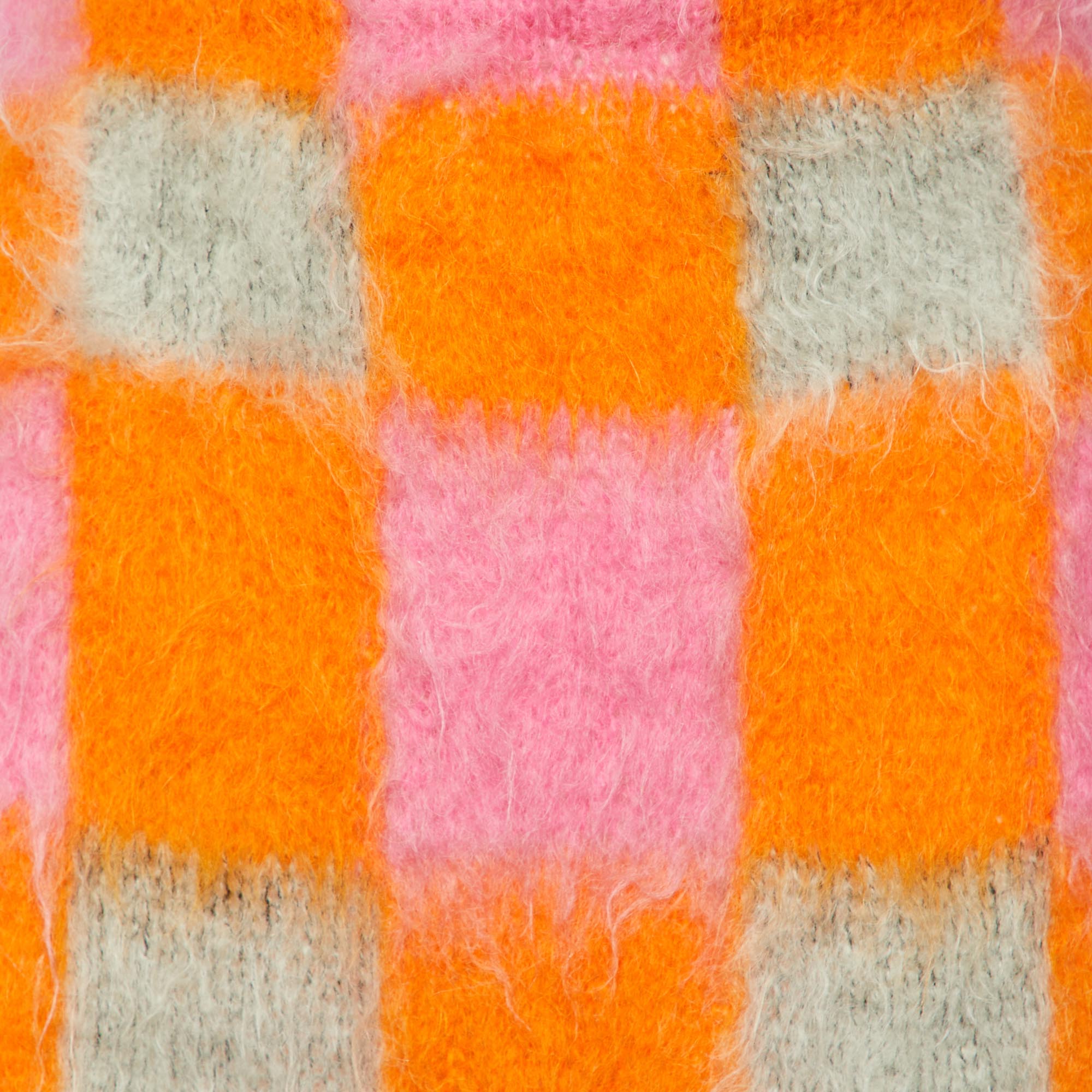 Kenzo Orange Colorblock Mohair Wool Knit Midi Skirt S 