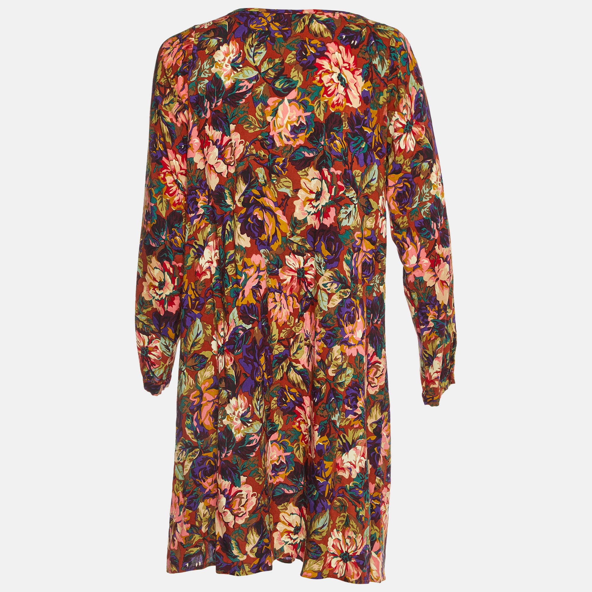 Kenzo Multicolor Abstract Print Crepe Short Dress M 
