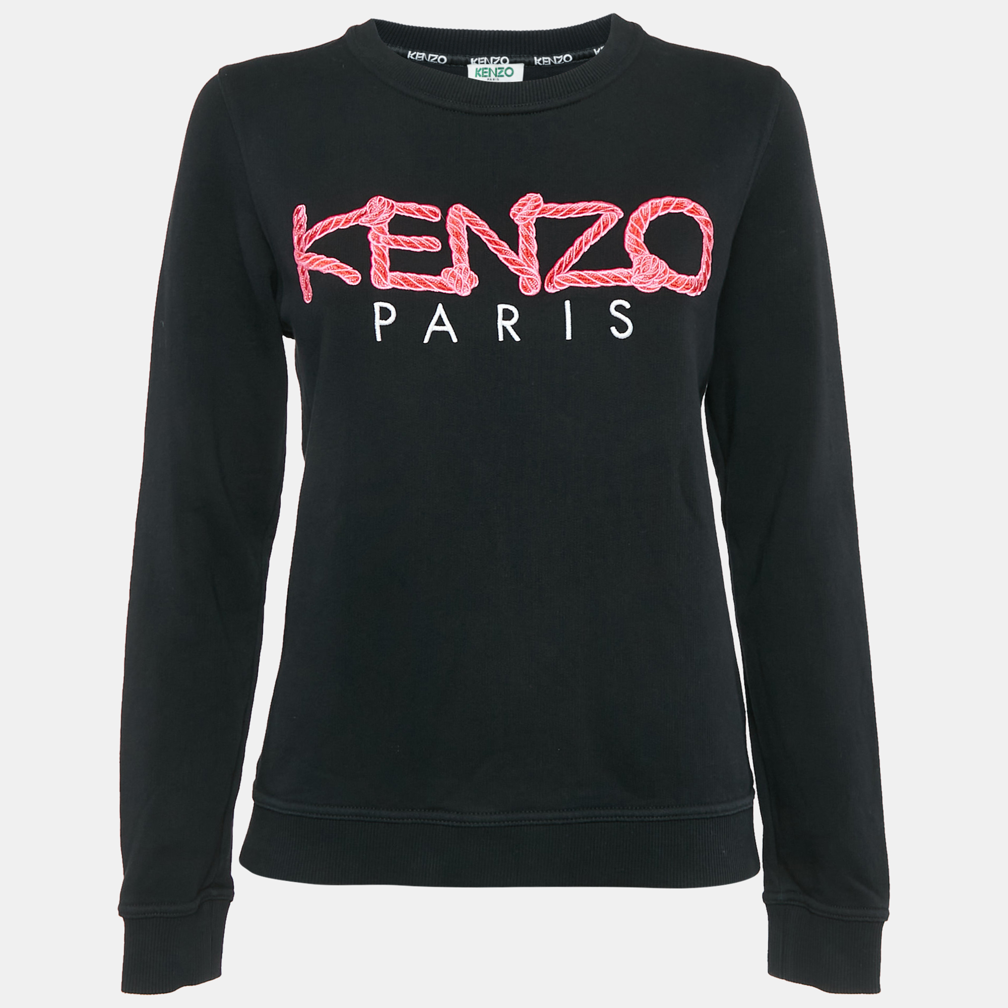 

Kenzo Black Logo Bondage Fuxia Writing Cotton Sweatshirt M