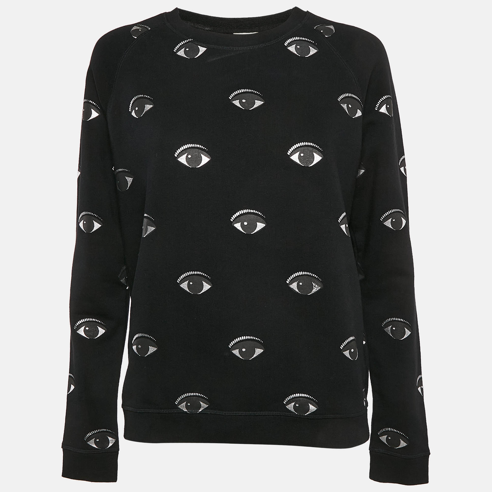 

Kenzo Black Eye Logo Printed Cotton Knit Sweatshirt S