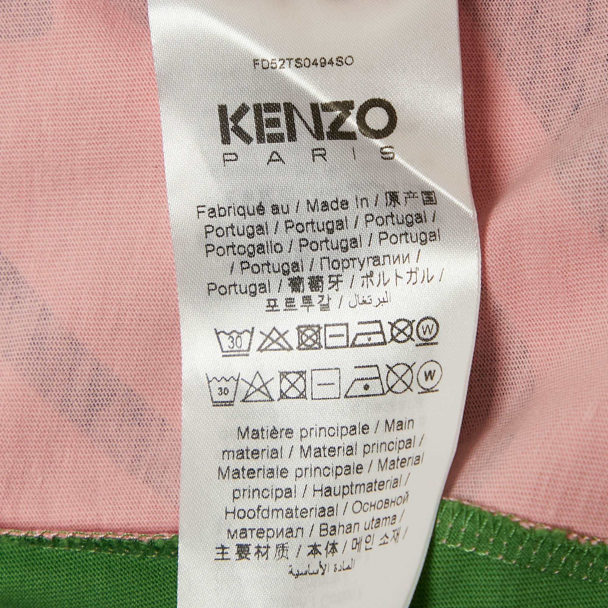 Kenzo Multicolor Flag Print Jersey Crewneck T-Shirt L 