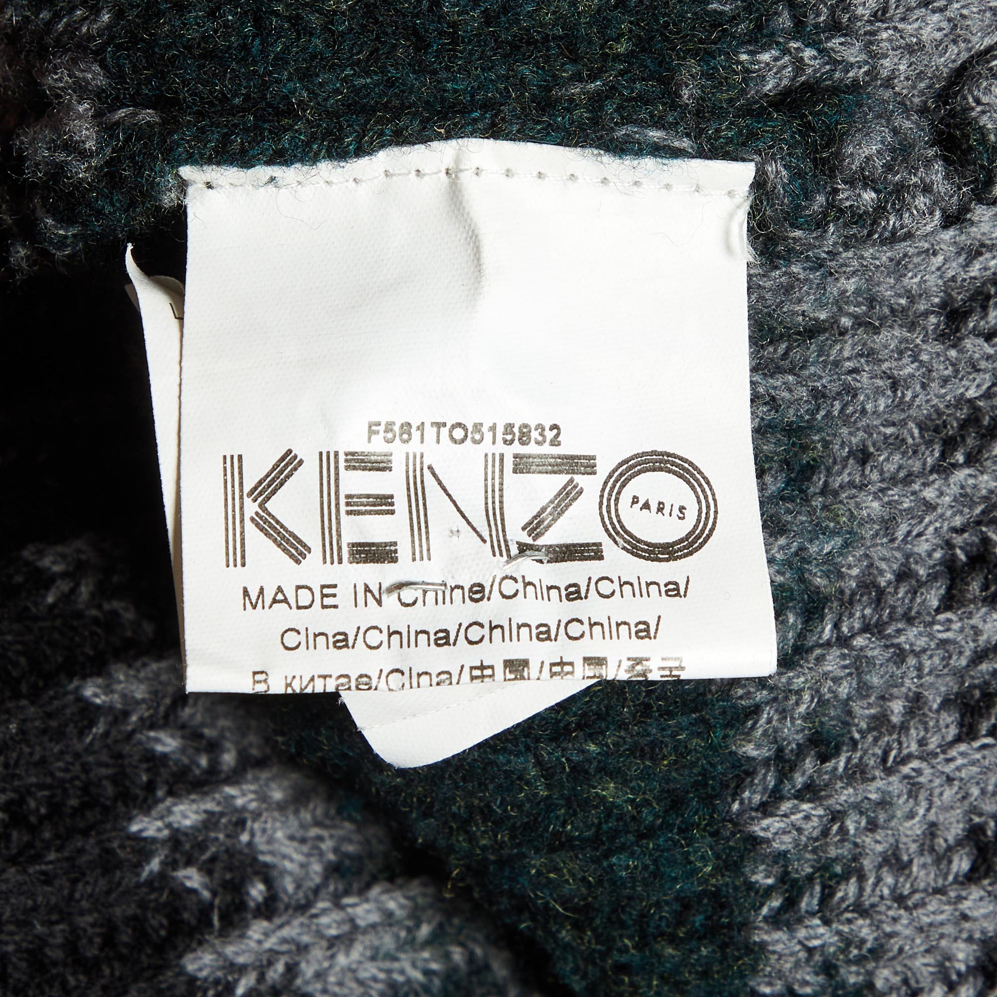 Kenzo Multicolor Stripe Wool Turtleneck Sweater Mini Dress M 