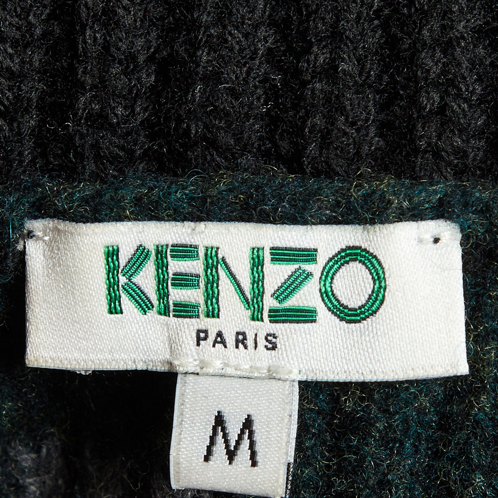 Kenzo Multicolor Stripe Wool Turtleneck Sweater Mini Dress M 