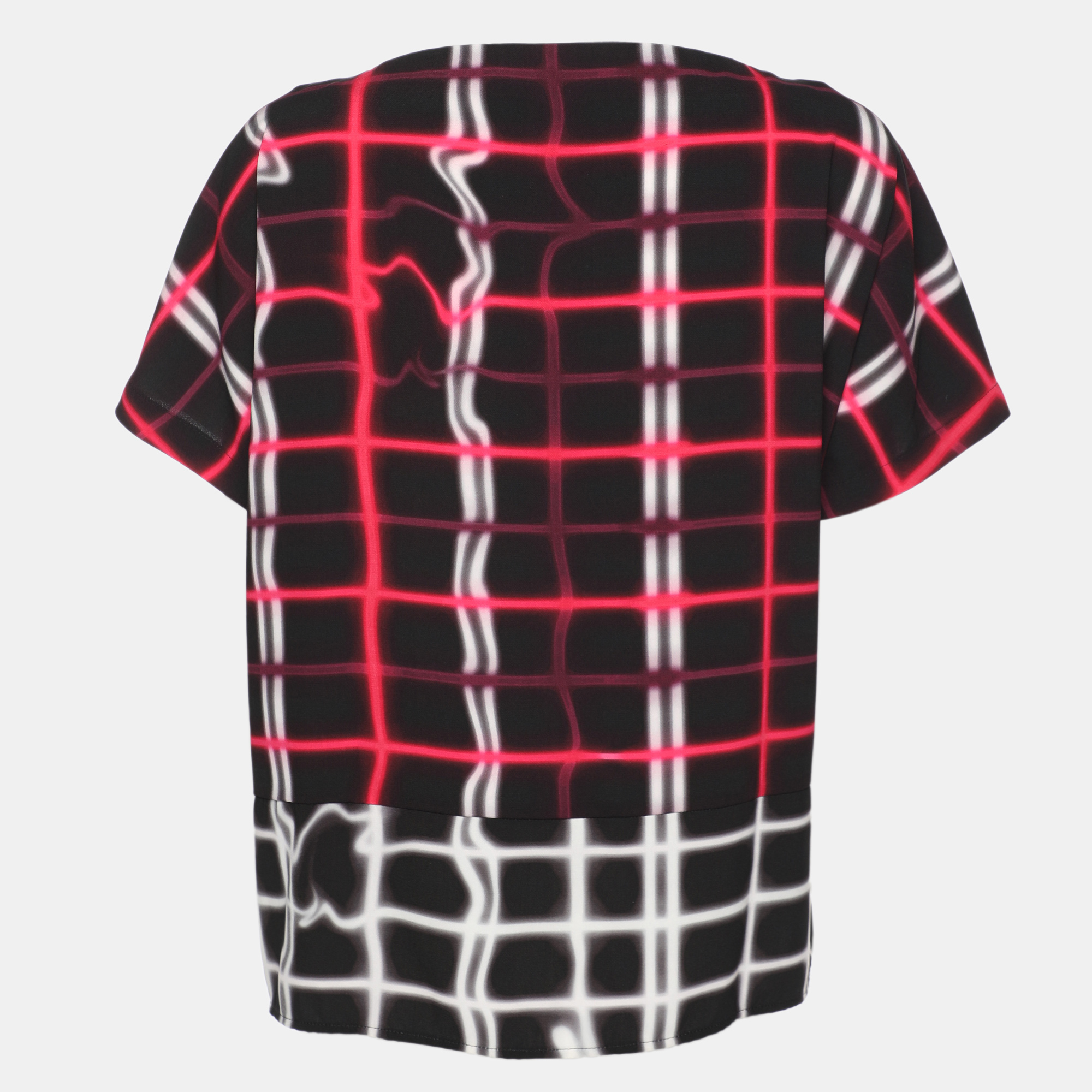 Kenzo Multicolor Check Pattern Crepe Top M 