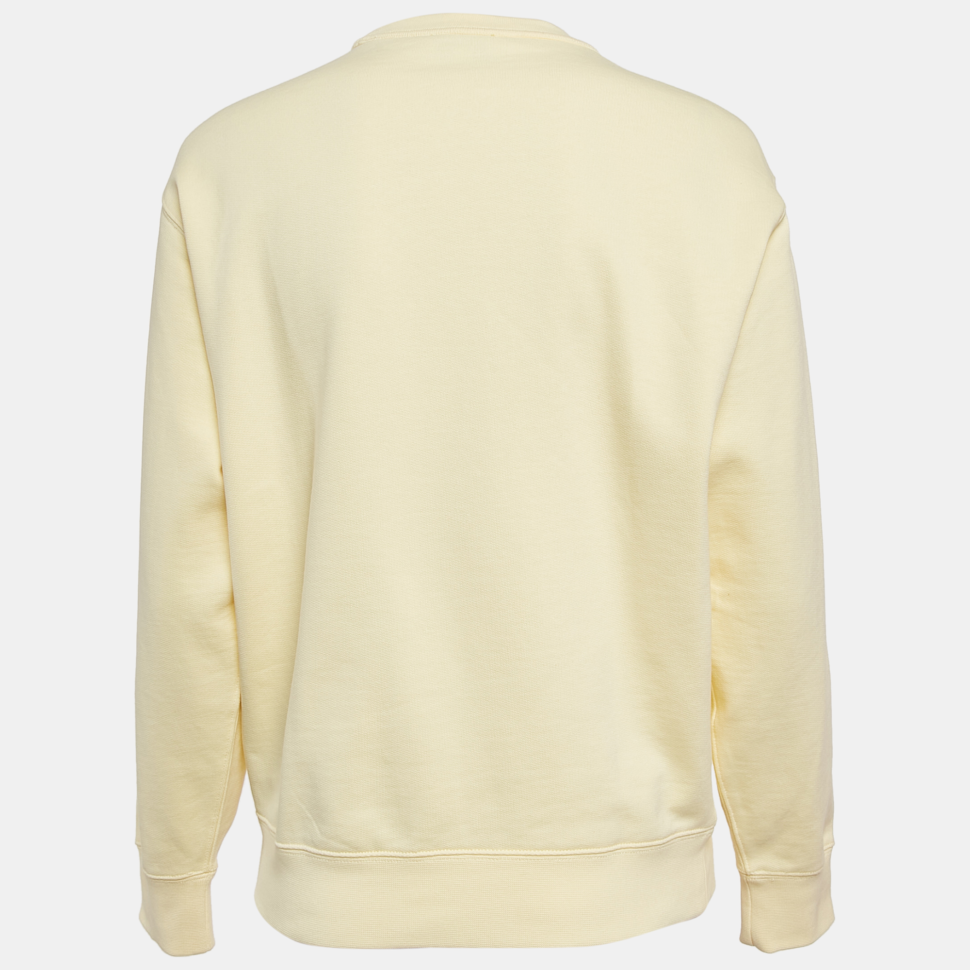 Kenzo Yellow Logo Embroidery Cotton Crewneck Sweatshirt M 