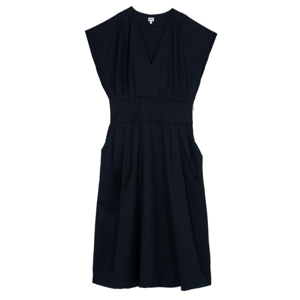 مملوكة مسبقًا Kenzo Black Wrap Front Dress L